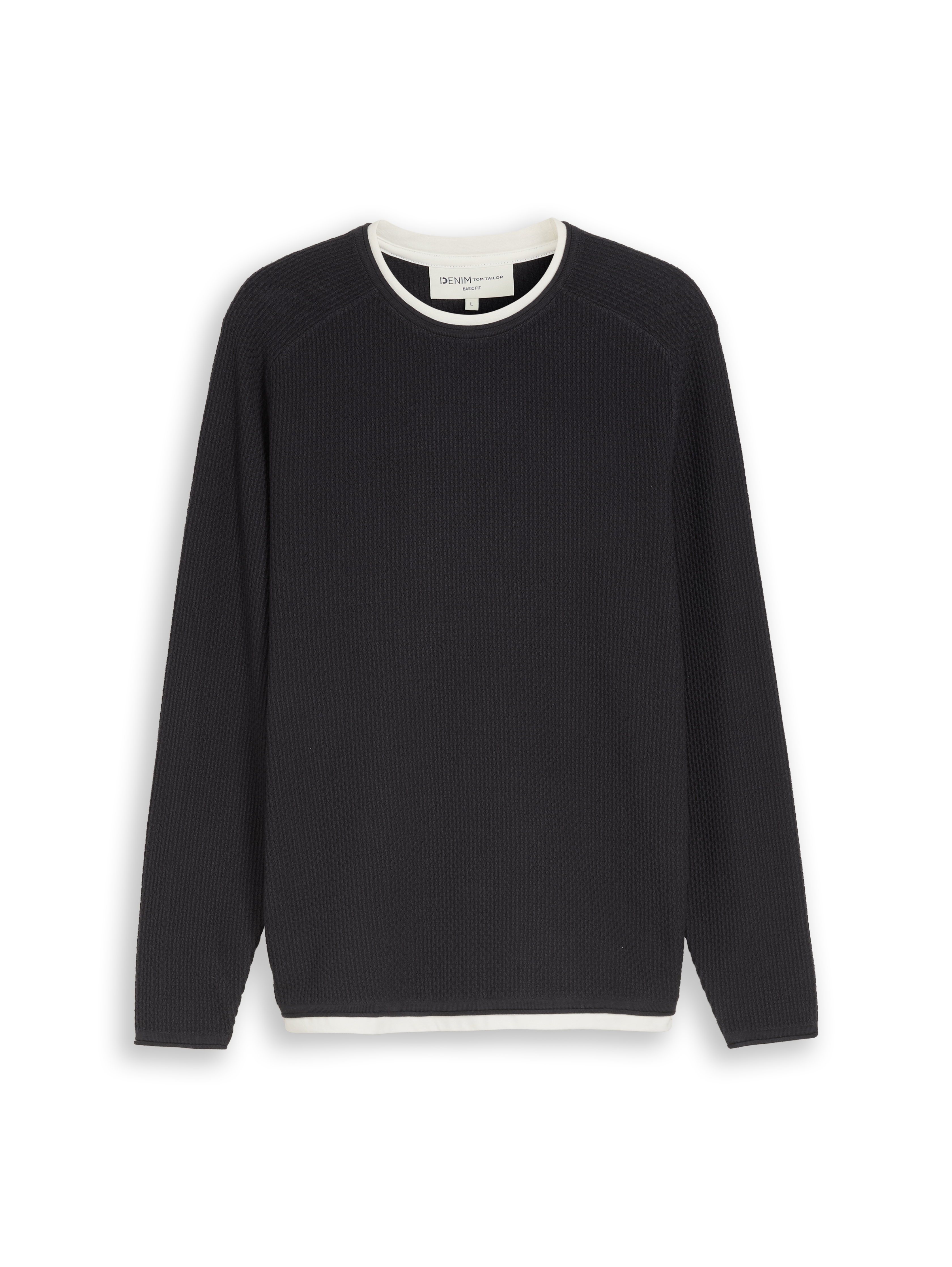 Ausgewählt, Strickpullover im 2-in-1-Look von Tom Tailor, grau