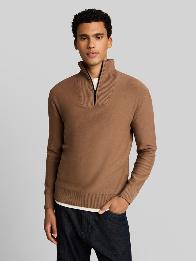 Troyer Strickpullover aus Baumwolle von Denim Male, malt brown