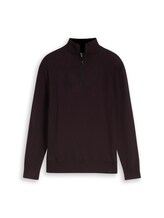 Ausgewählt, Troyer Strickpullover aus Baumwolle von Tom Tailor, lila