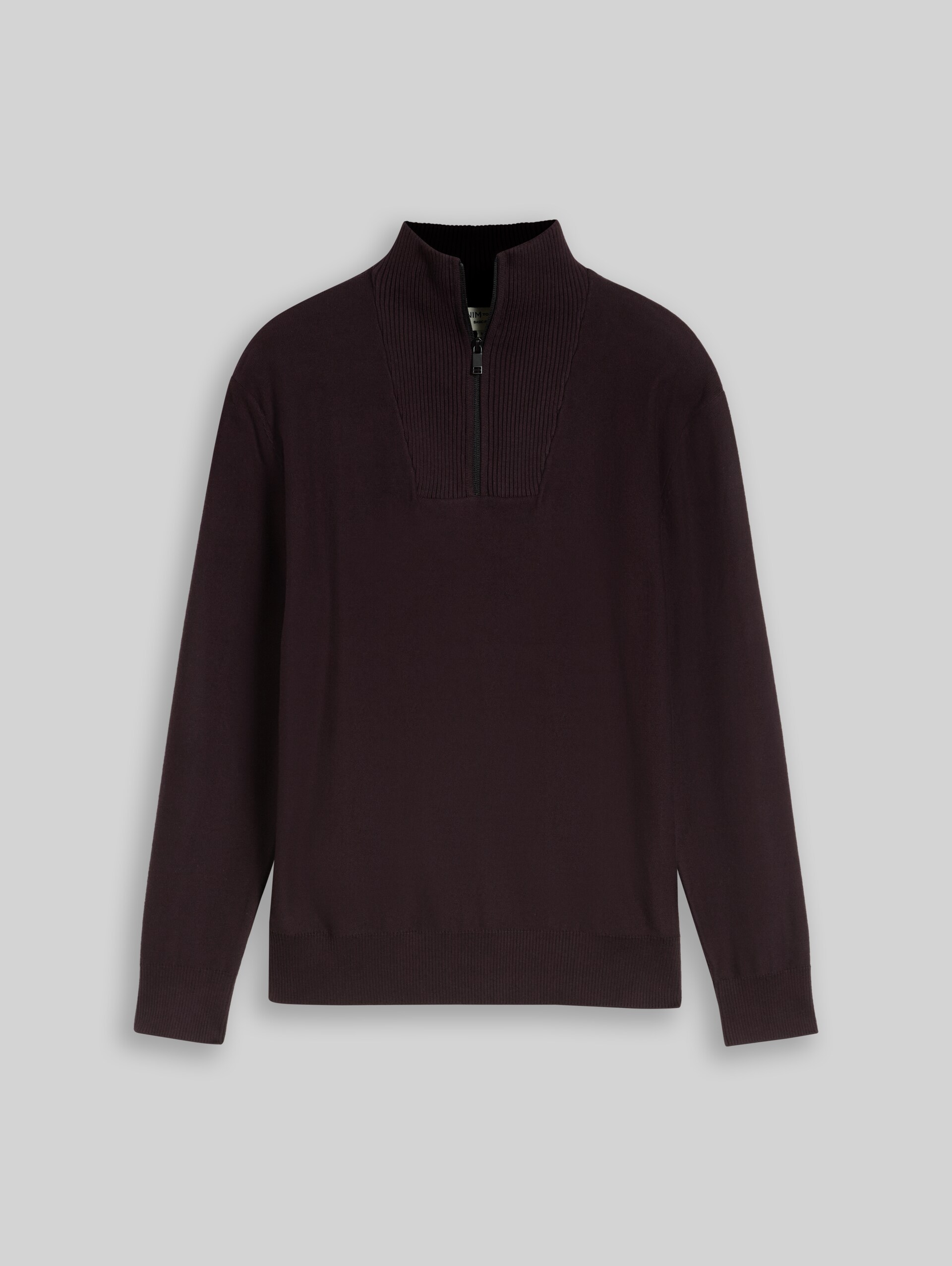 Troyer Strickpullover aus Baumwolle - dark plum