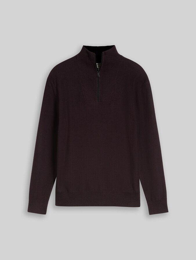 Troyer-trui van katoen door Denim Male, dark plum
