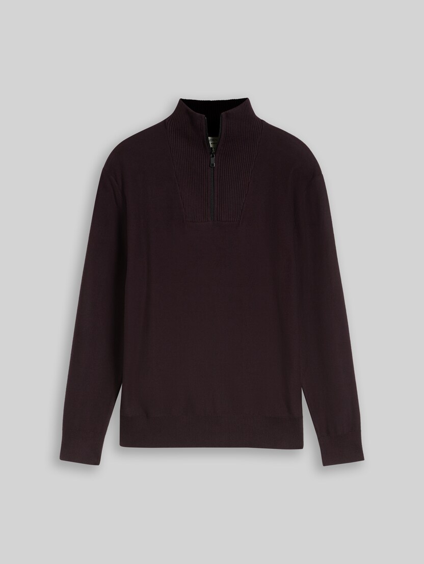 Troyer-trui van katoen door Denim Male, dark plum