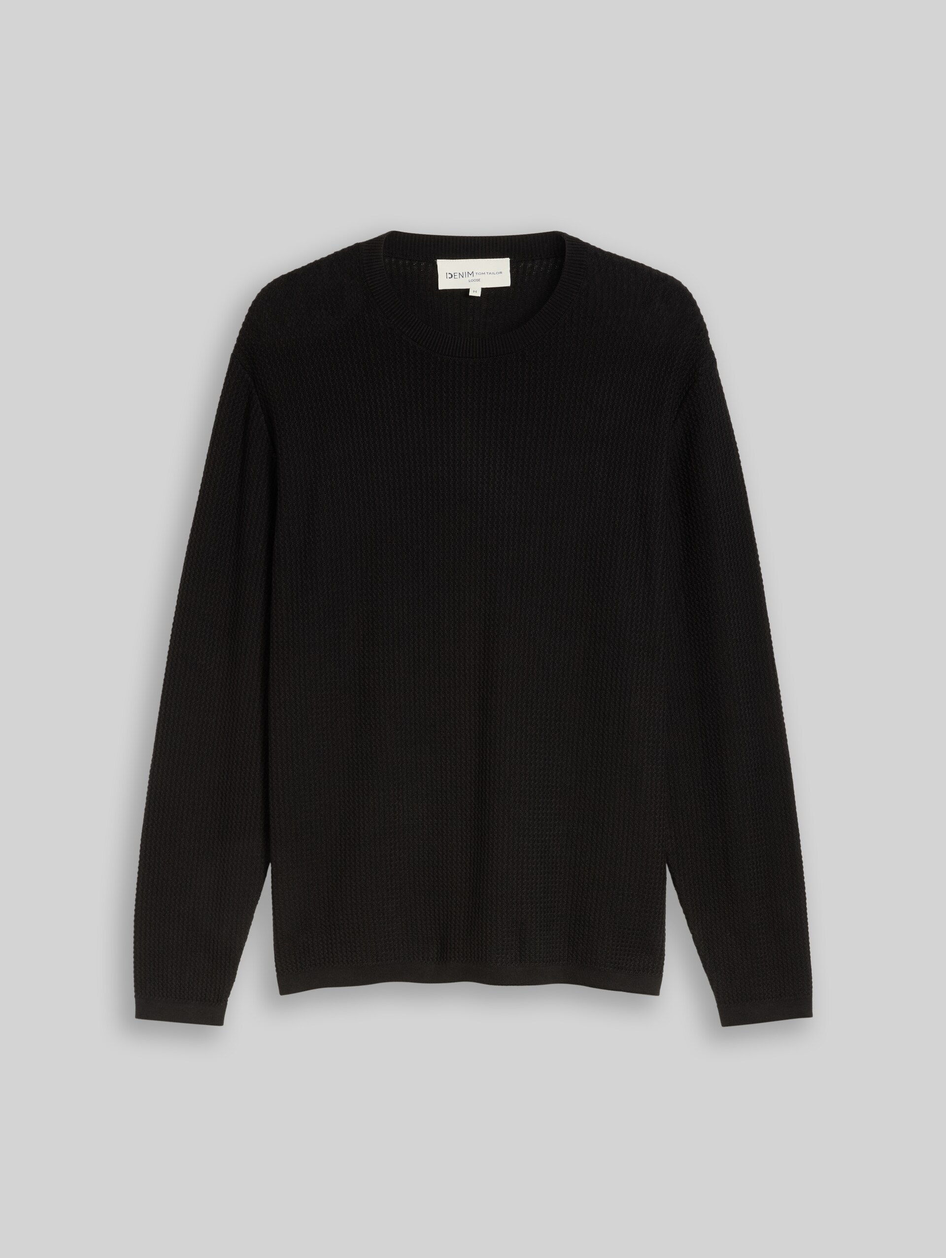 Pull en maille de coton à la coupe ample - Black