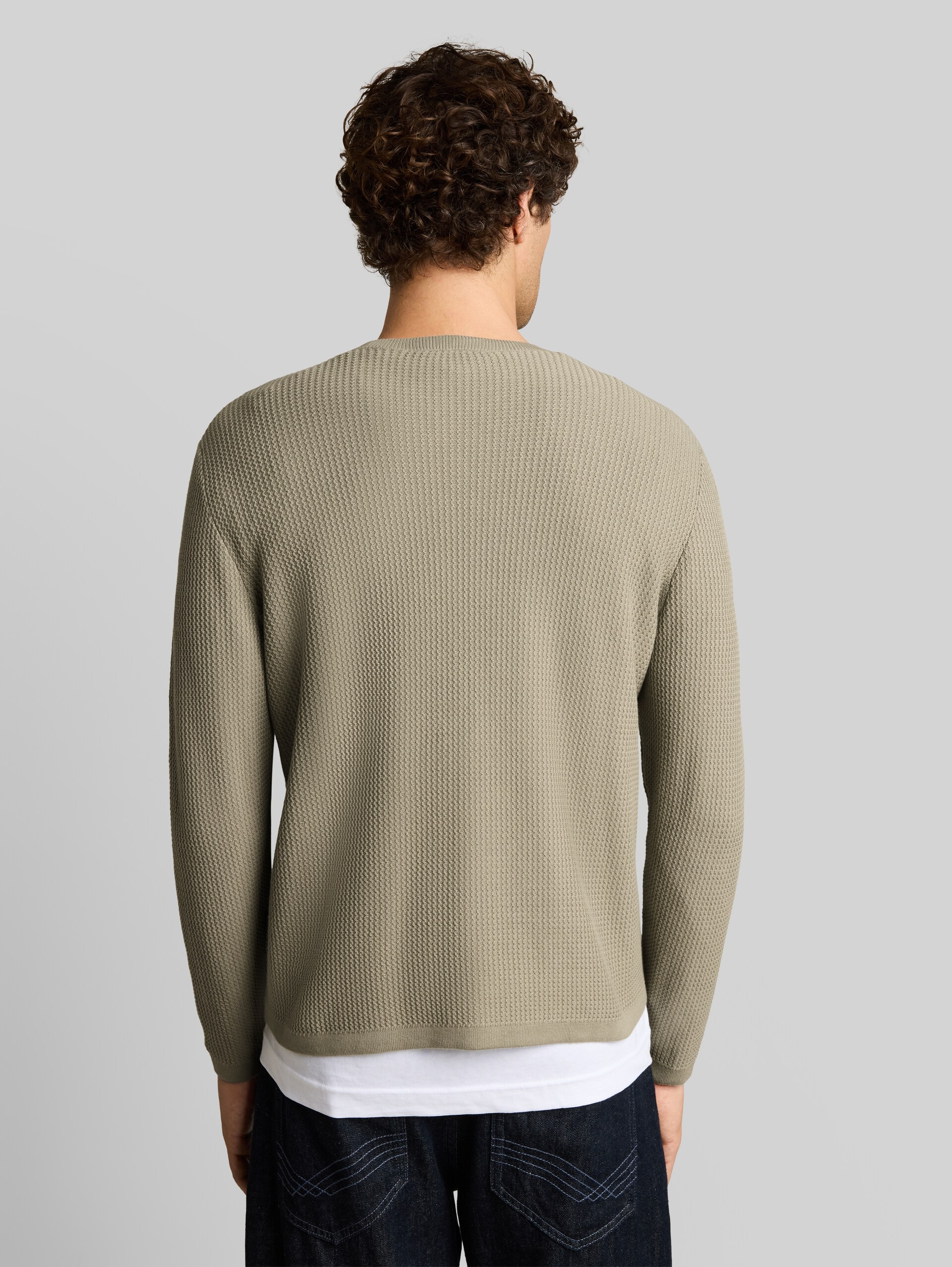 Pull en maille de coton à la coupe ample - dark sage green