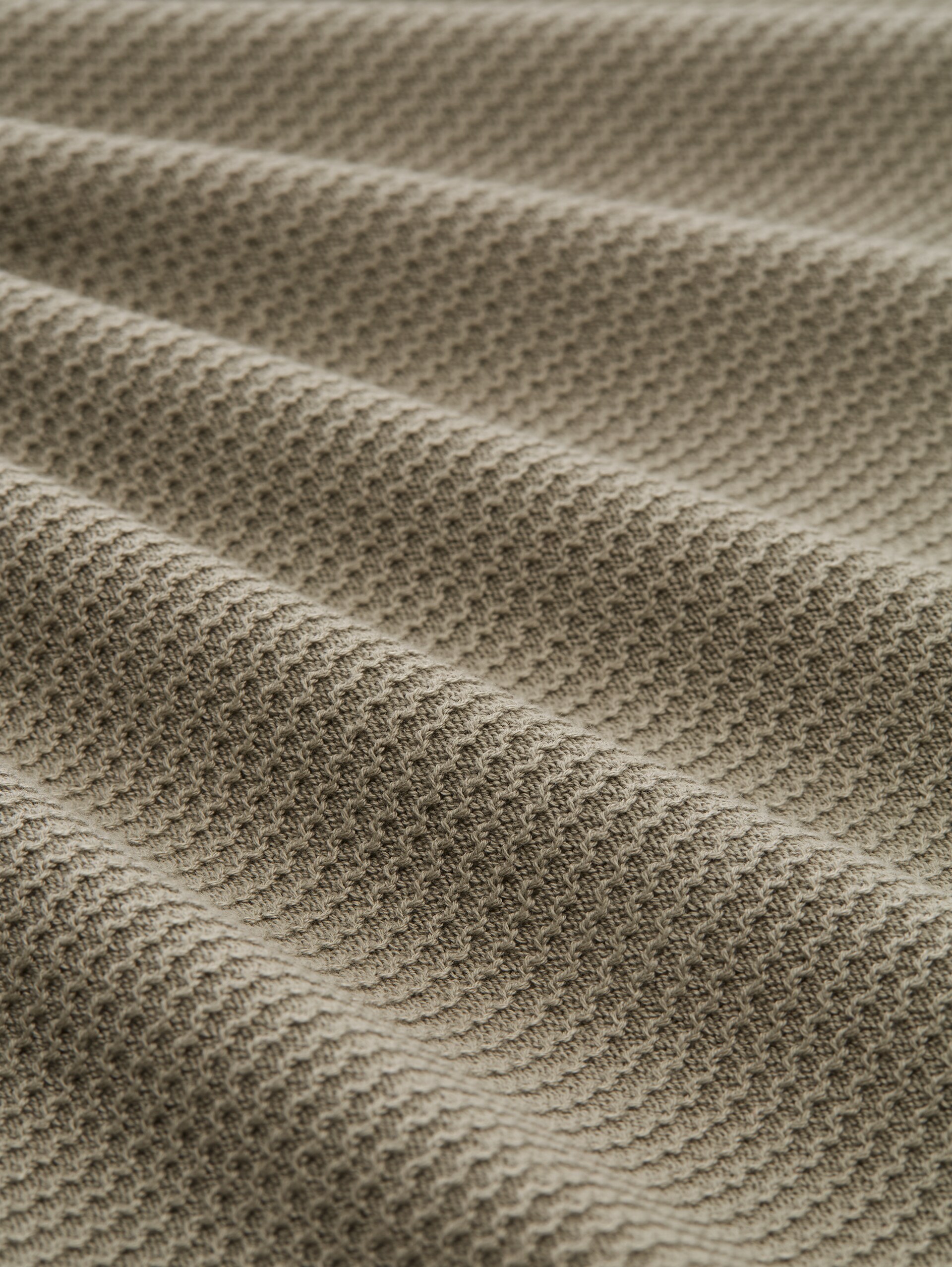 Pull en maille de coton à la coupe ample - dark sage green - Vue de la matière