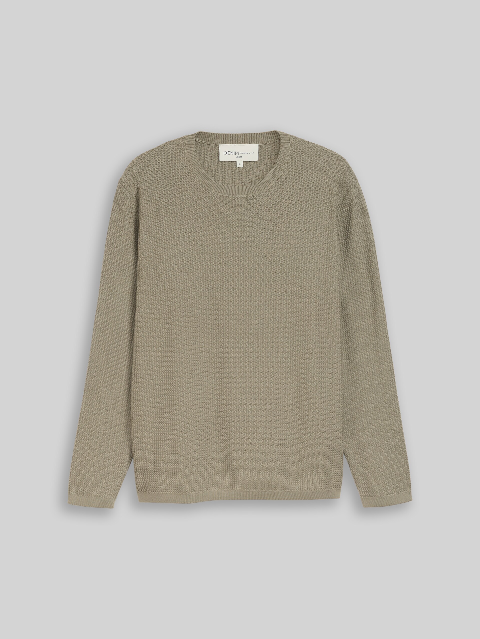 Pull en maille de coton à la coupe ample - dark sage green
