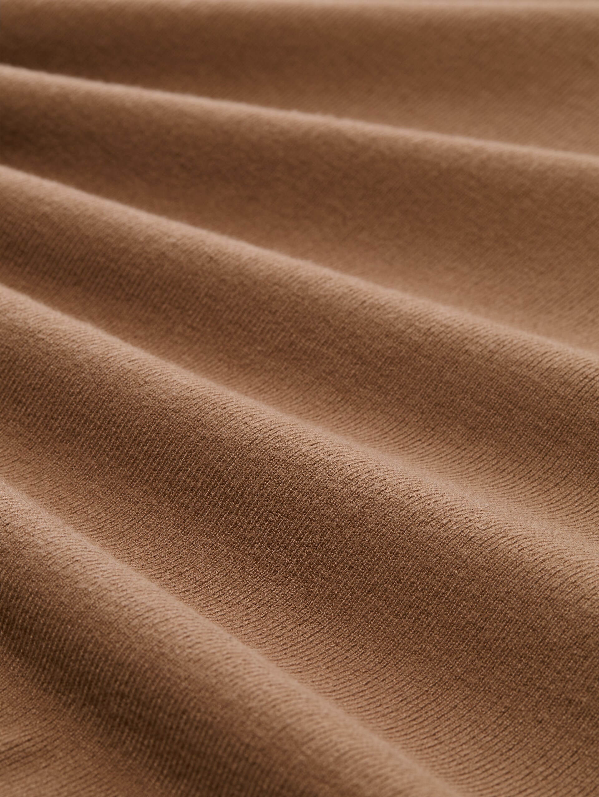 Gebreid vest met relaxte pasvorm en bomberkraag - malt brown - Materiaalweergave