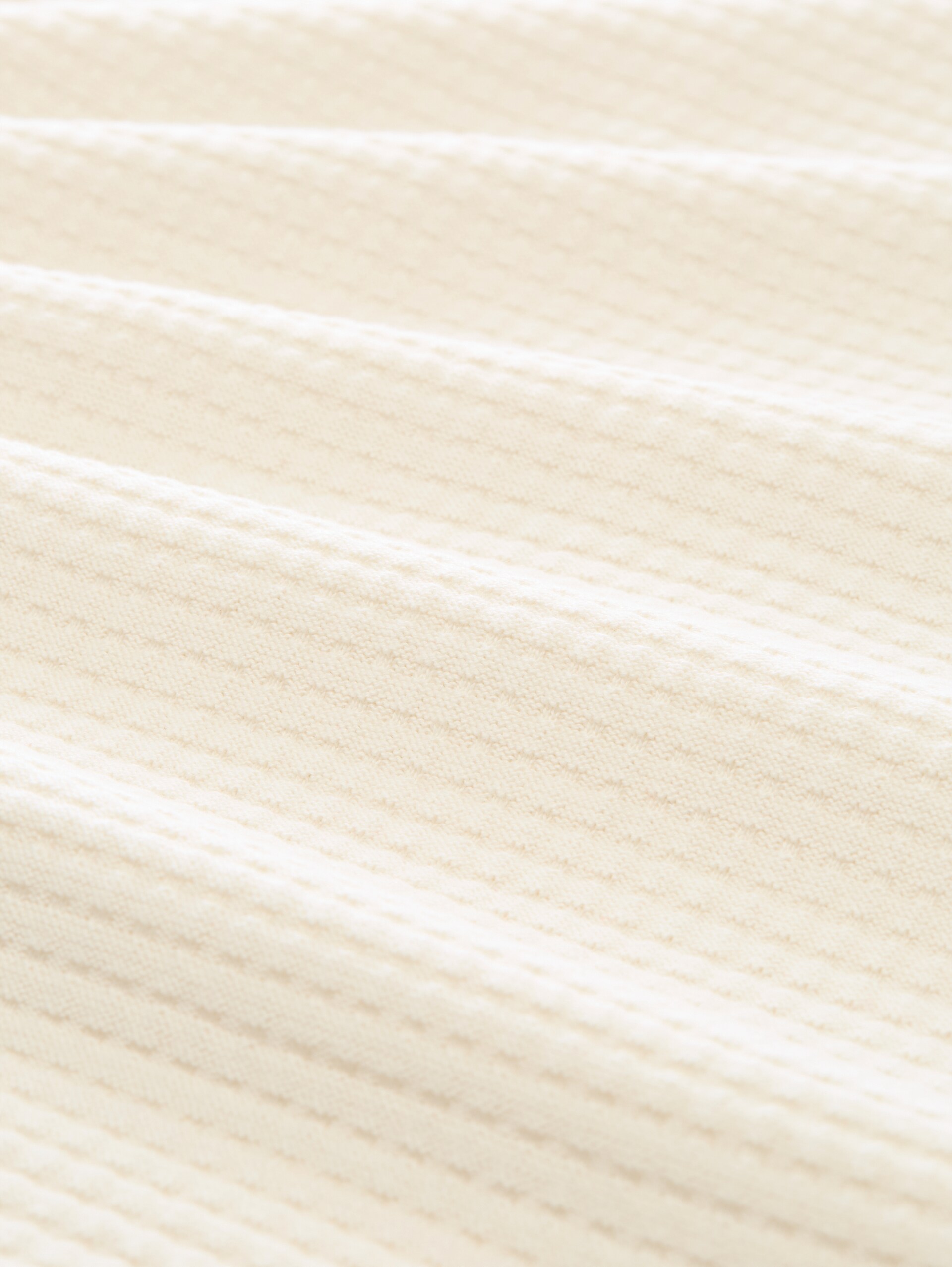 Relaxed Fit Strickpullover aus Baumwolle - Gardenia White - Material-Ansicht