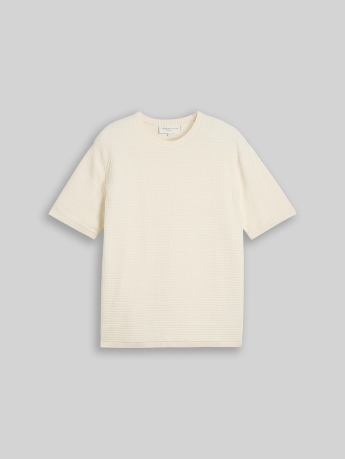 Relaxed Fit Strickpullover aus Baumwolle von Denim Male, Gardenia White