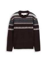 Ausgewählt, Relaxed Fit Norweger Strickpullover mit Wollanteil von Tom Tailor, rot