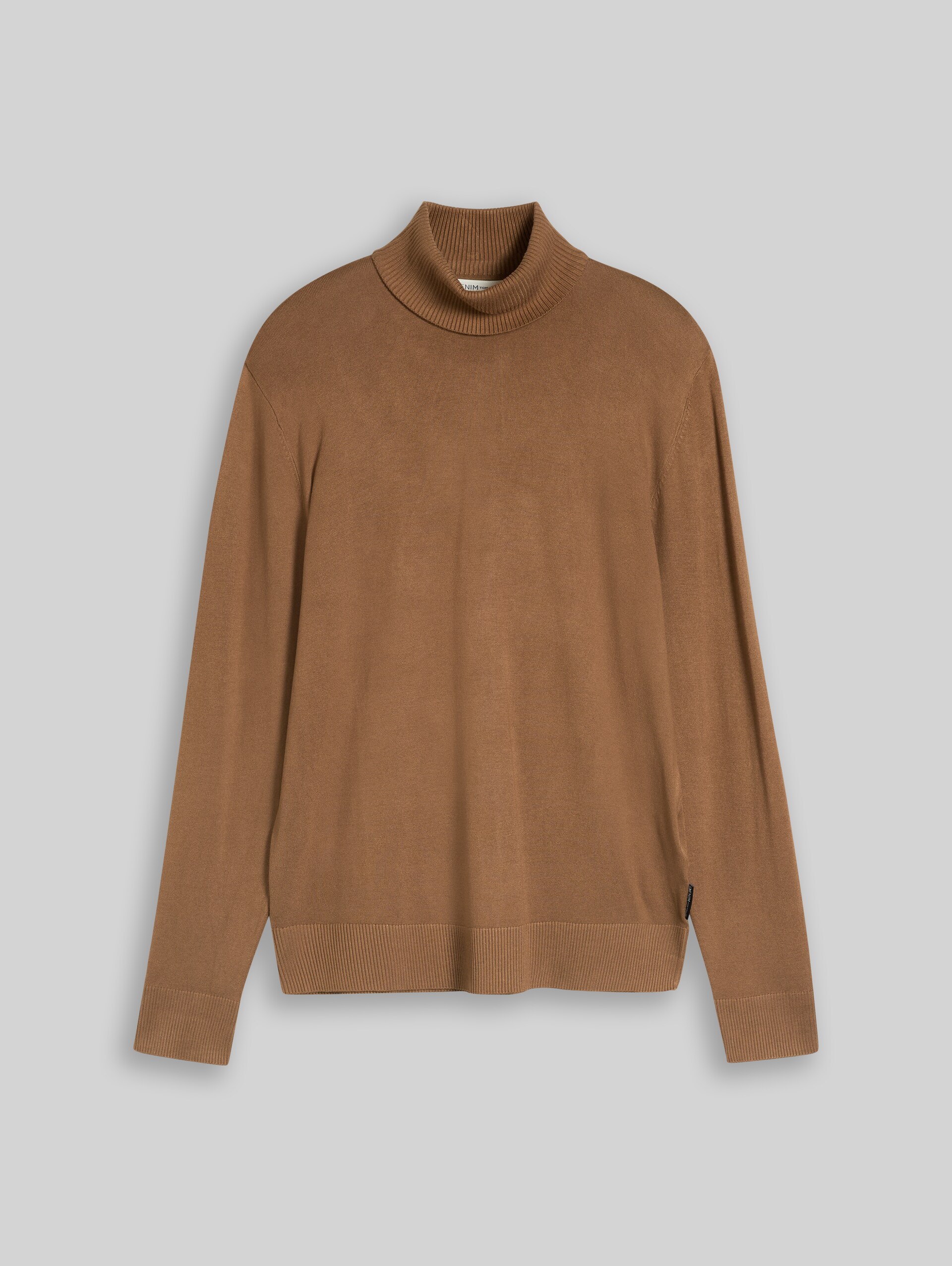 Basic Rollkragenpullover - malt brown