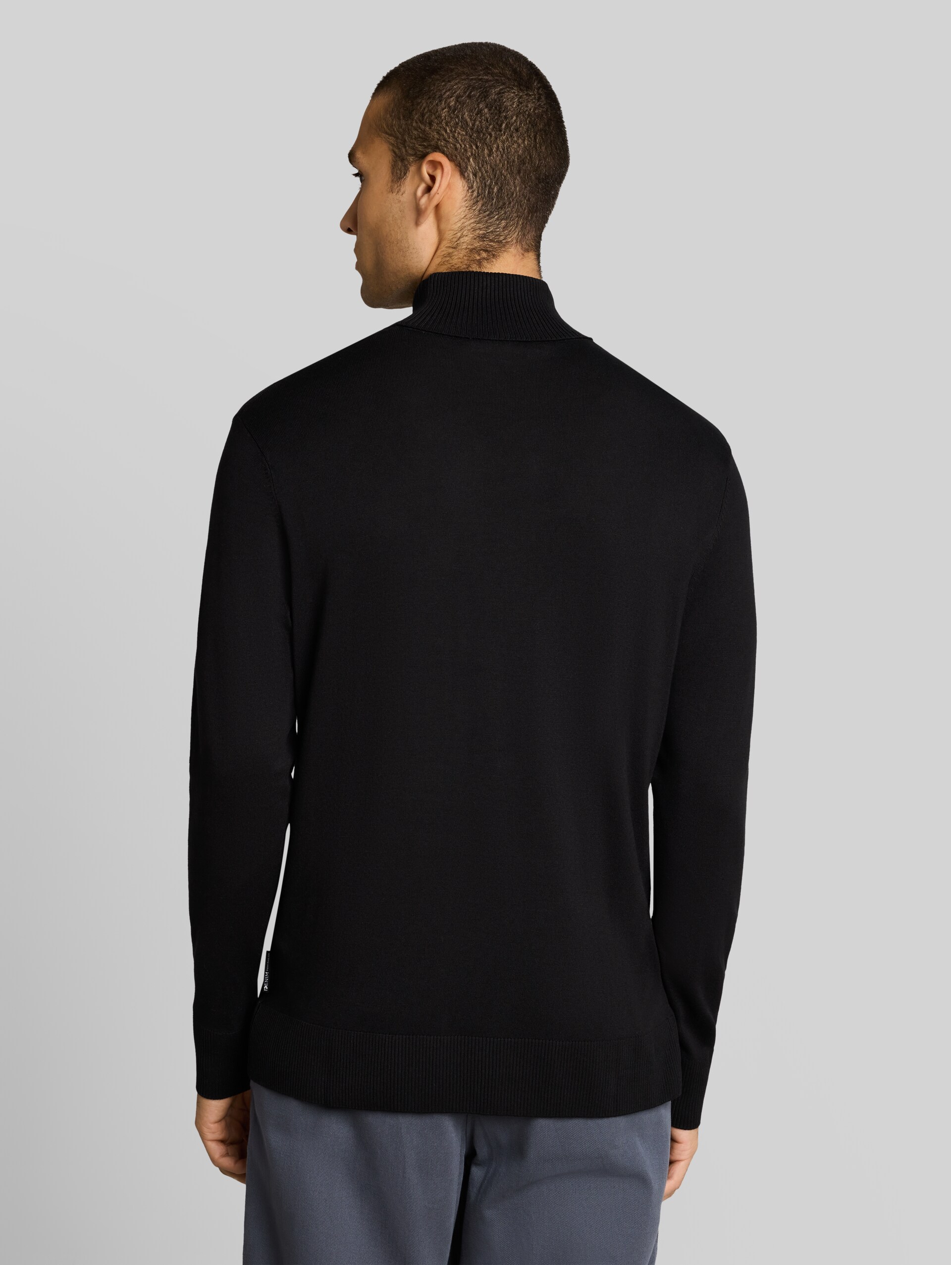Basic Rollkragenpullover - Black