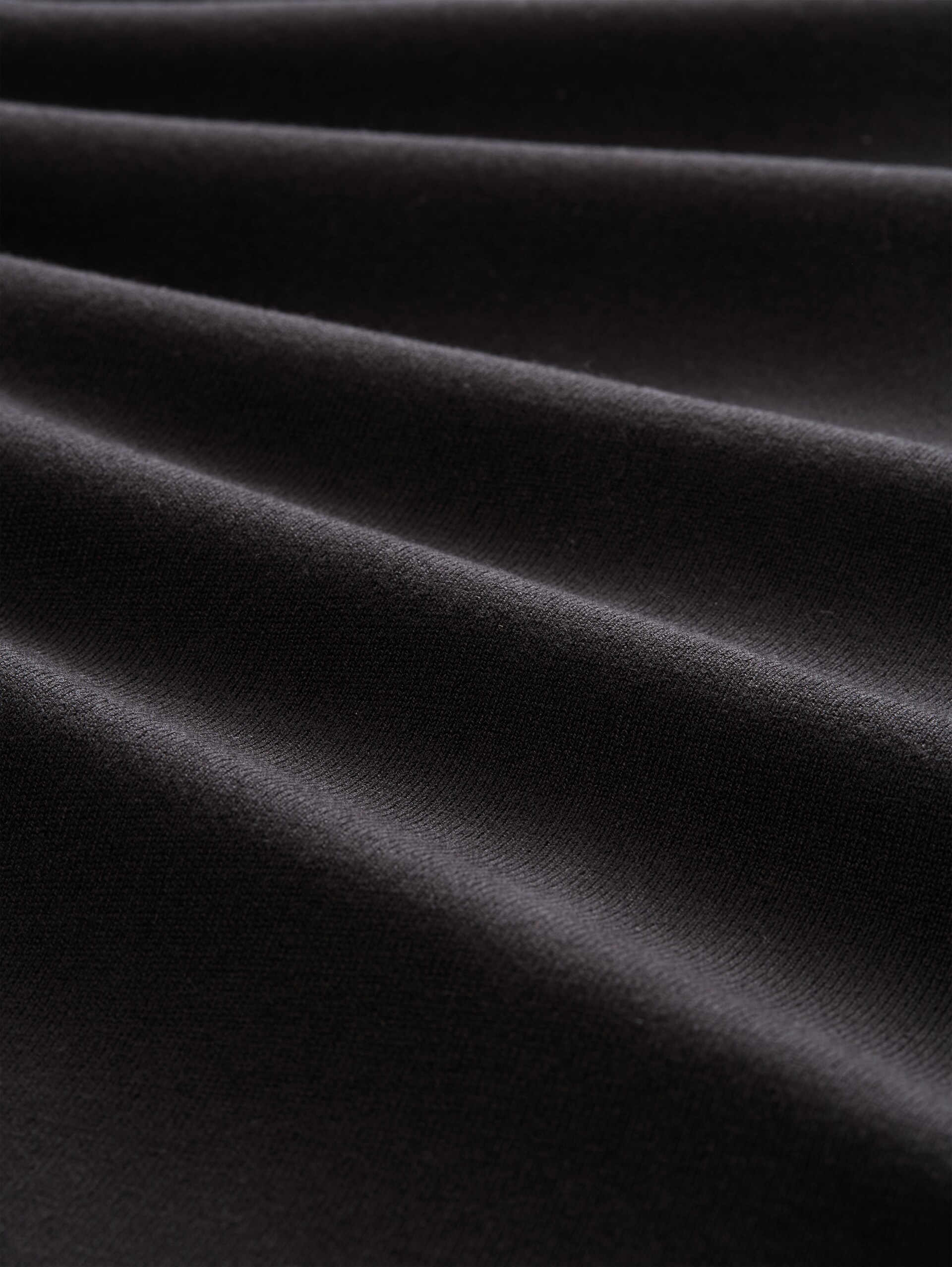 Basic Rollkragenpullover - Black - Material-Ansicht