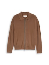 Sélectionné, Cardigan coupe décontractée avec fermeture éclair par Tom Tailor, brunir