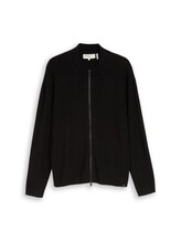 Non sélectionné, Cardigan coupe décontractée avec fermeture éclair par Tom Tailor, noires