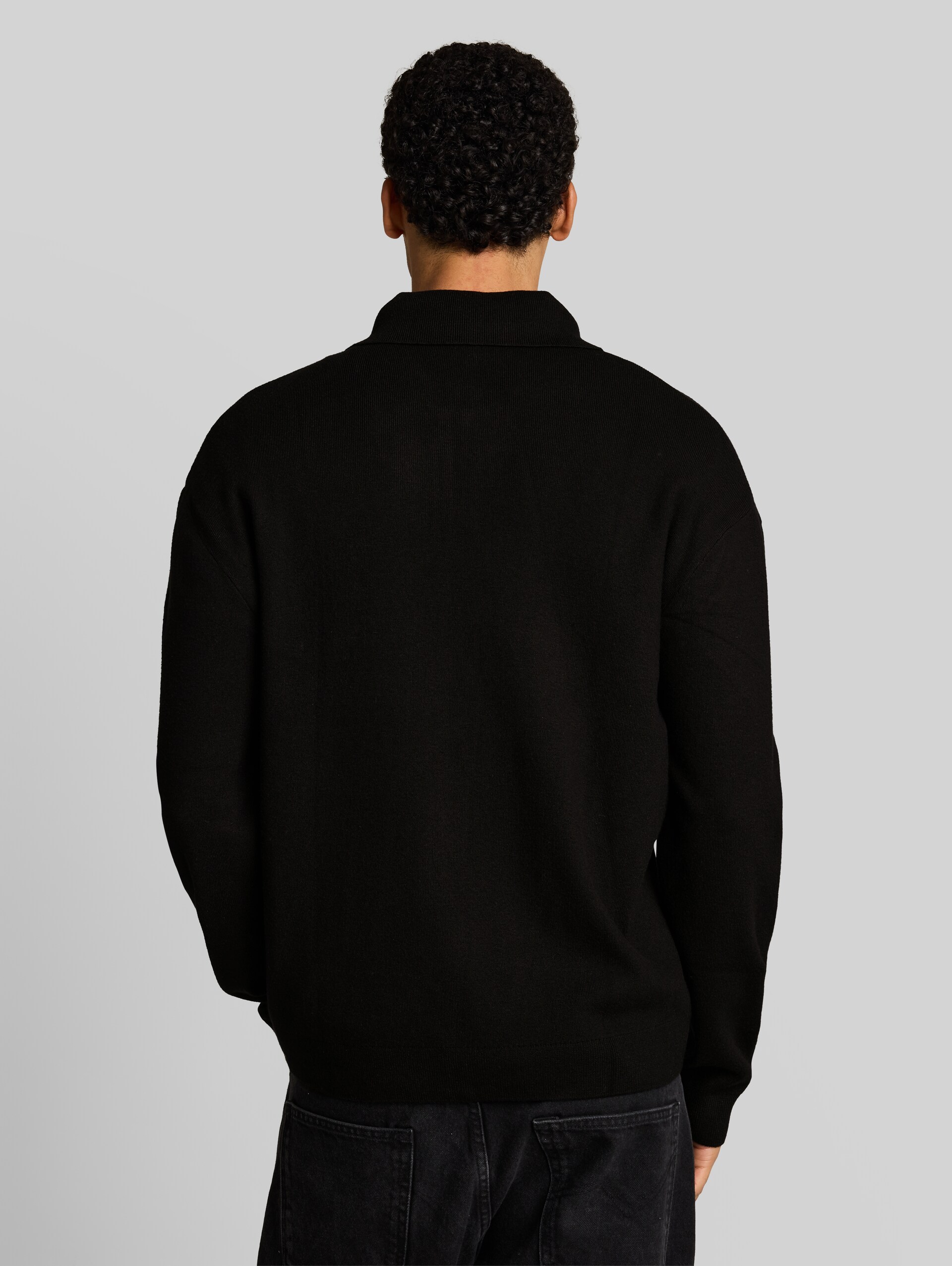 Cardigan coupe décontractée avec fermeture éclair - Black