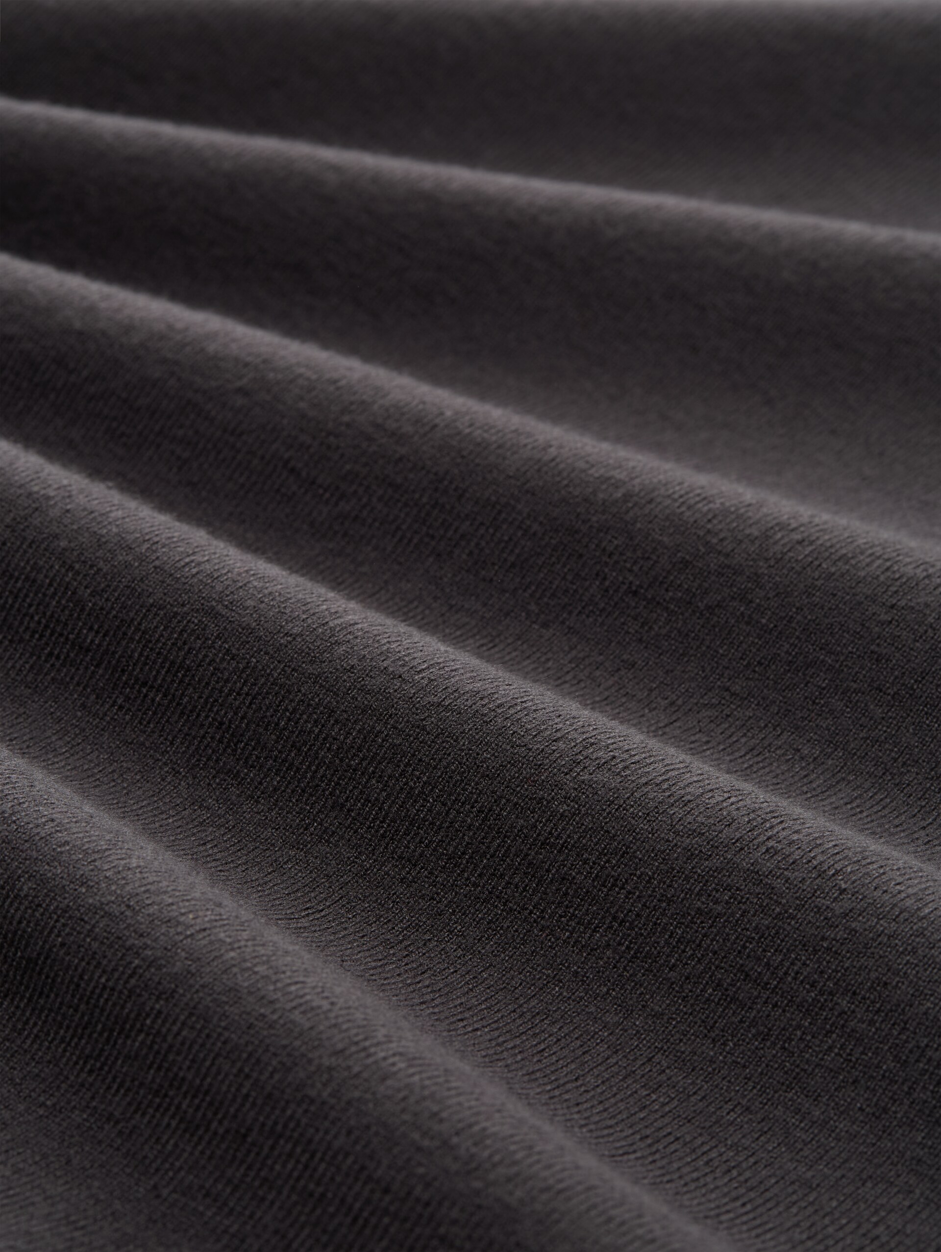 Basic gebreide trui met ronde hals - coal grey - Materiaalweergave