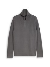 Ausgewählt, Troyer Strickpullover von Tom Tailor, grau