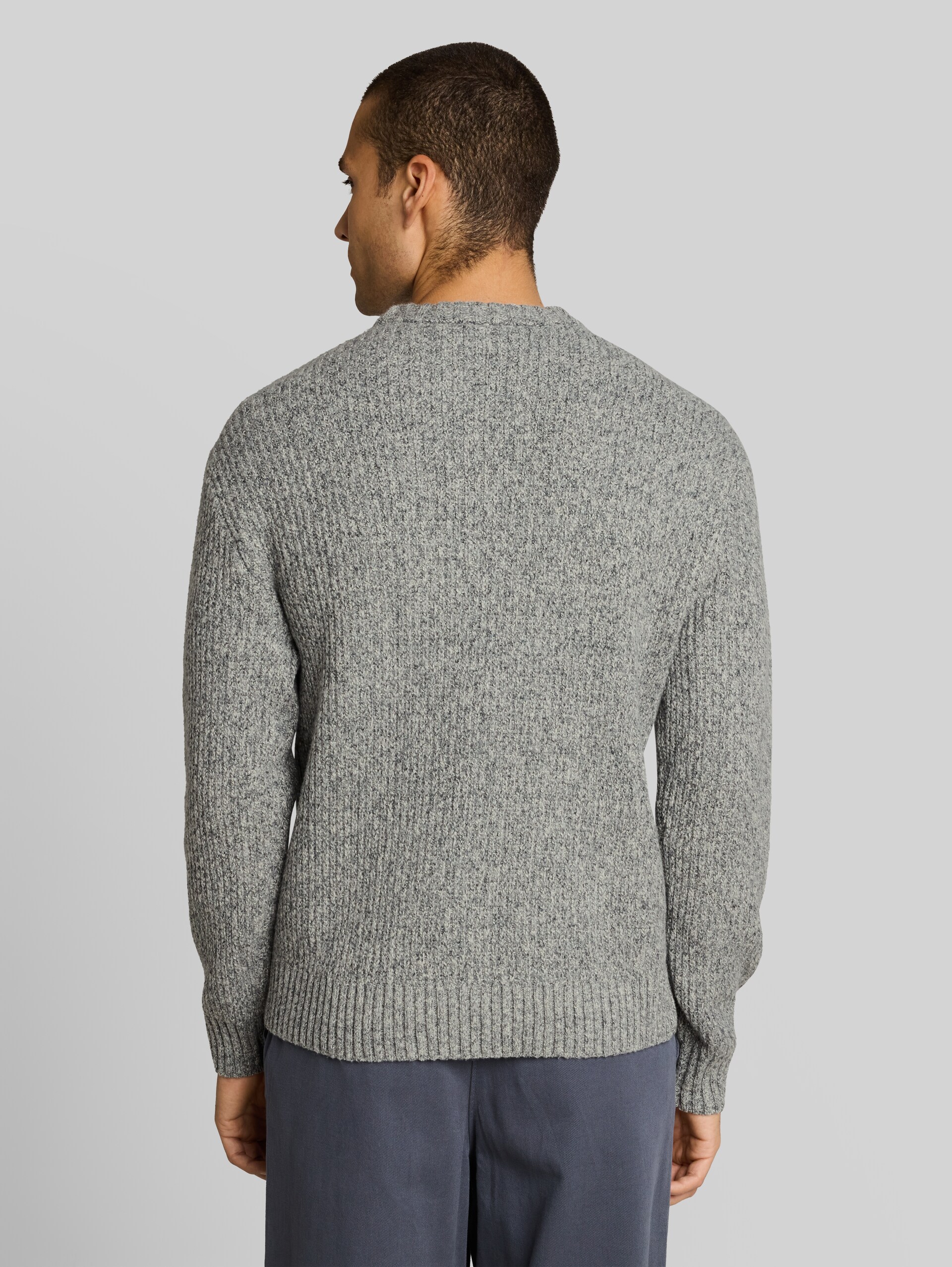 Pull en maille coupe décontractée à effet chiné - grey black structure