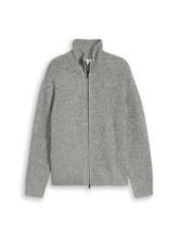 Sélectionné, Cardigan coupe décontractée avec fermeture éclair par Tom Tailor, gris