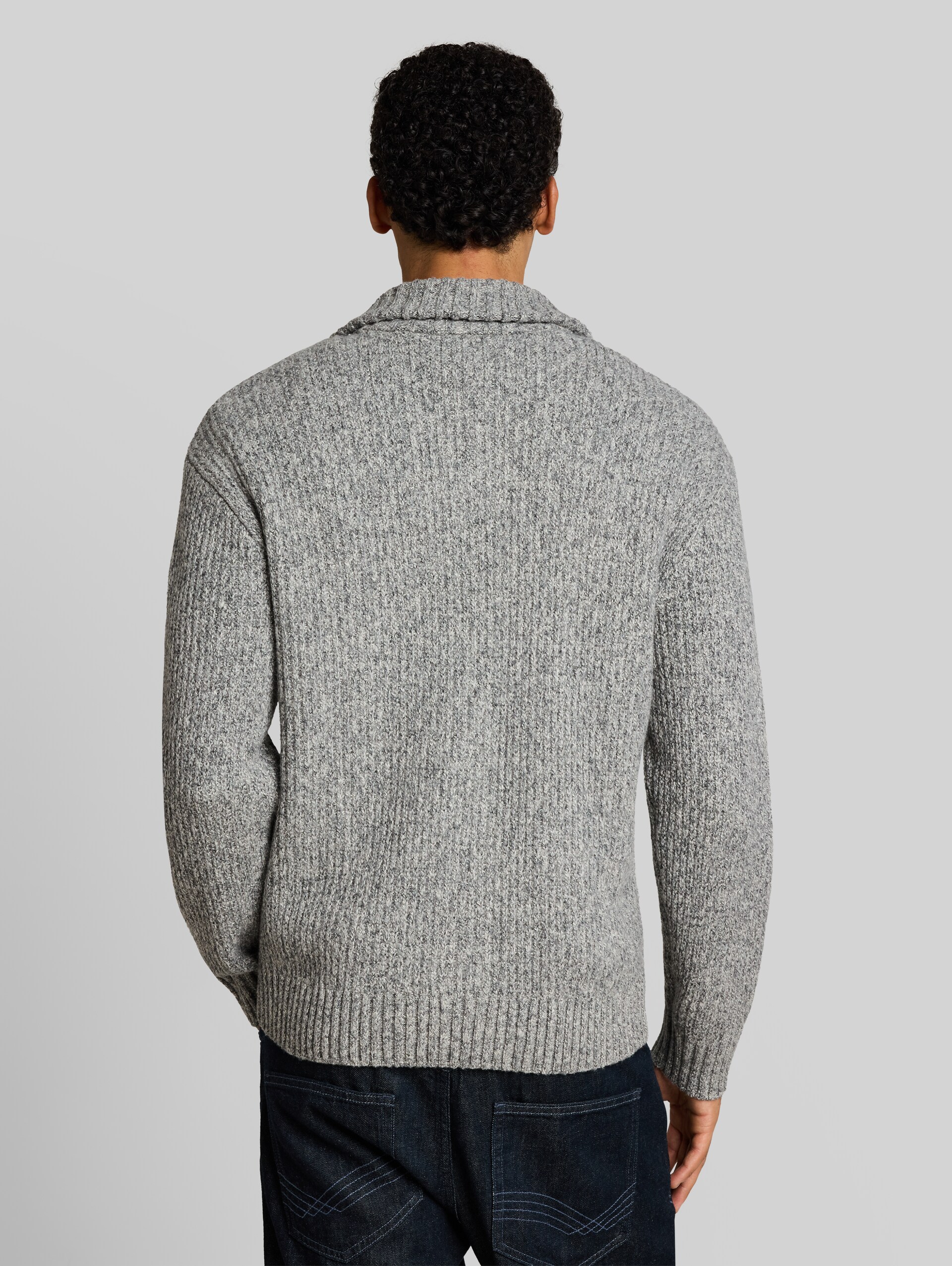 Cardigan coupe décontractée avec fermeture éclair - grey black structure