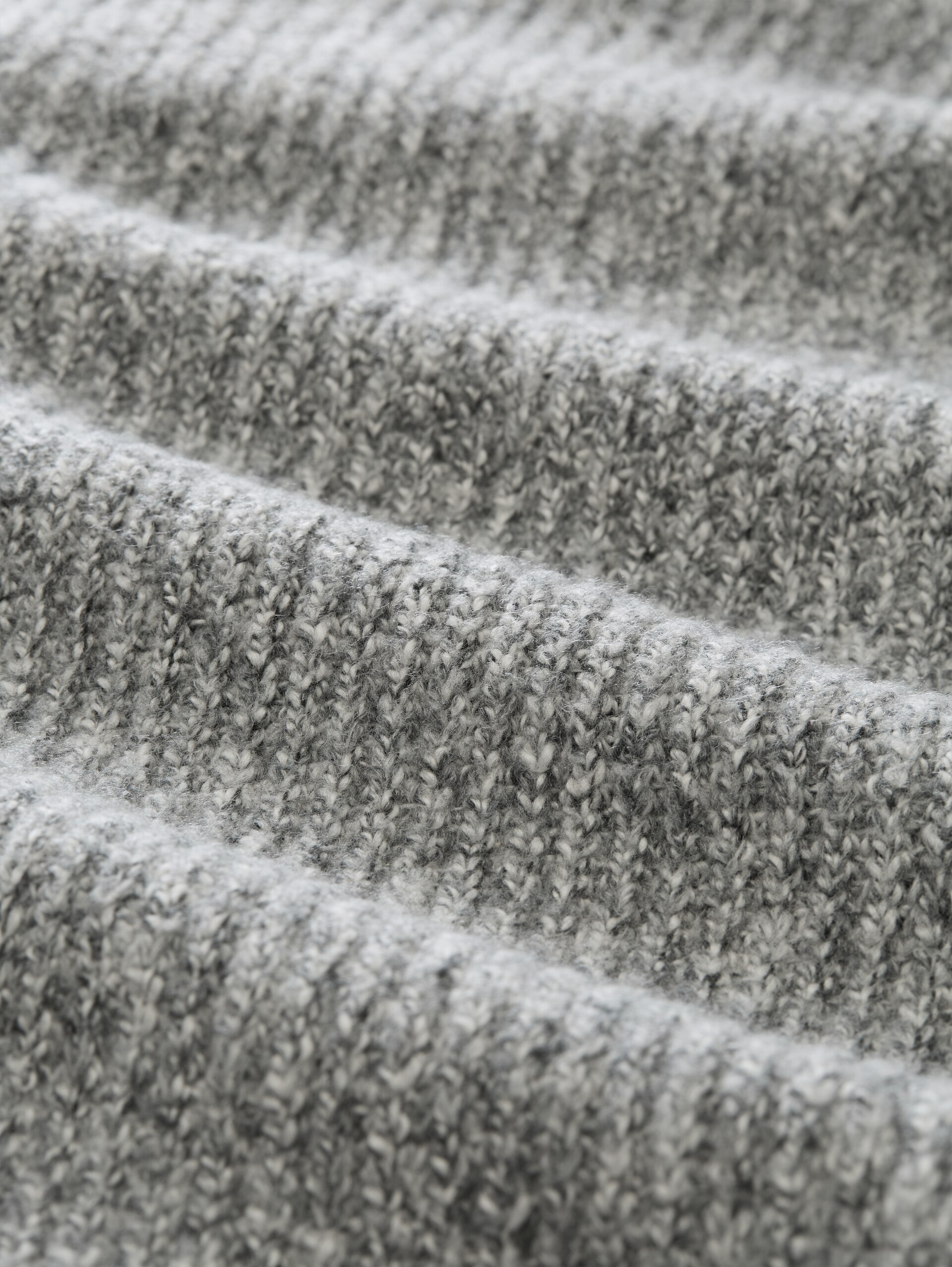 Cardigan coupe décontractée avec fermeture éclair - grey black structure - Vue de la matière