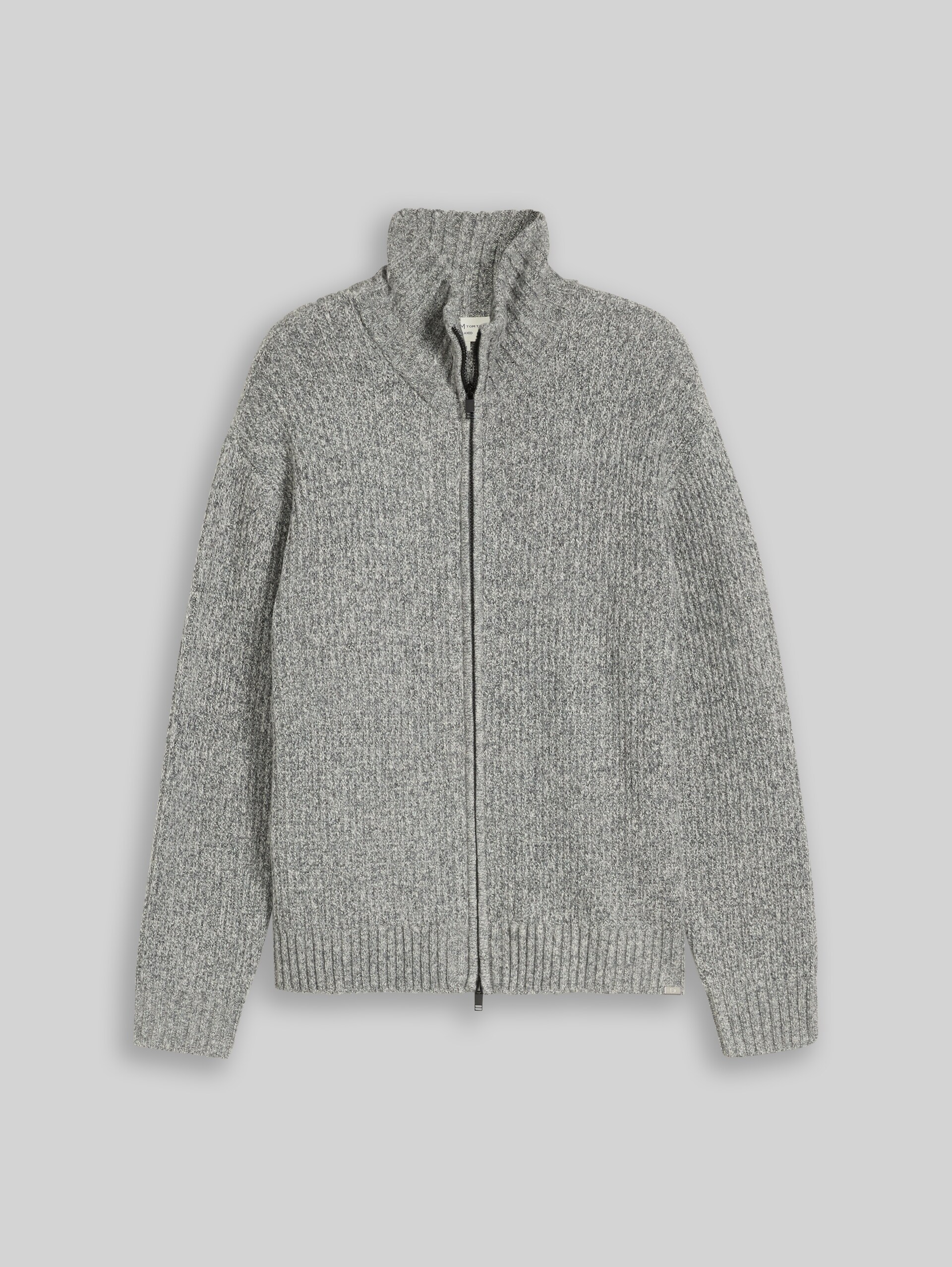 Cardigan coupe décontractée avec fermeture éclair - grey black structure