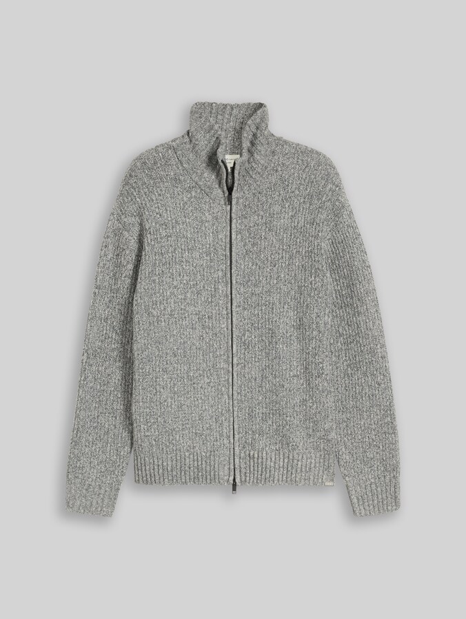 Relaxed fit vest met rits door Denim Male, grey black structure