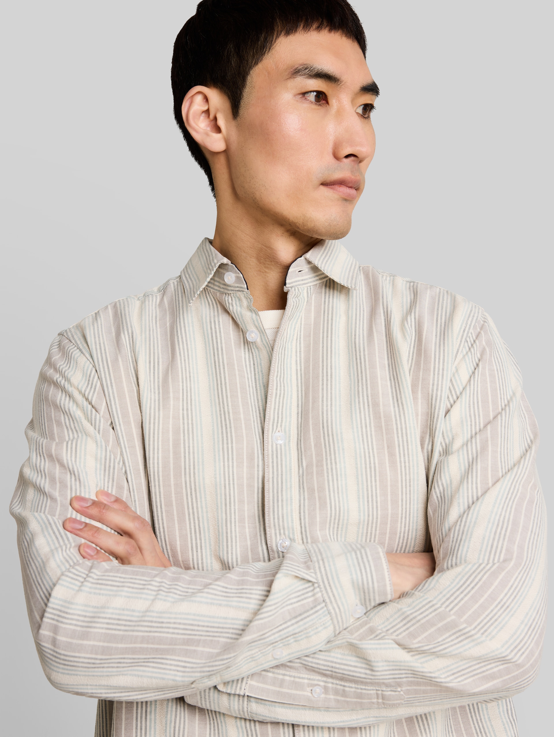 Regular Fit Hemd mit Streifenmuster - off white multicolor stripe - Detail-Model-Ansicht