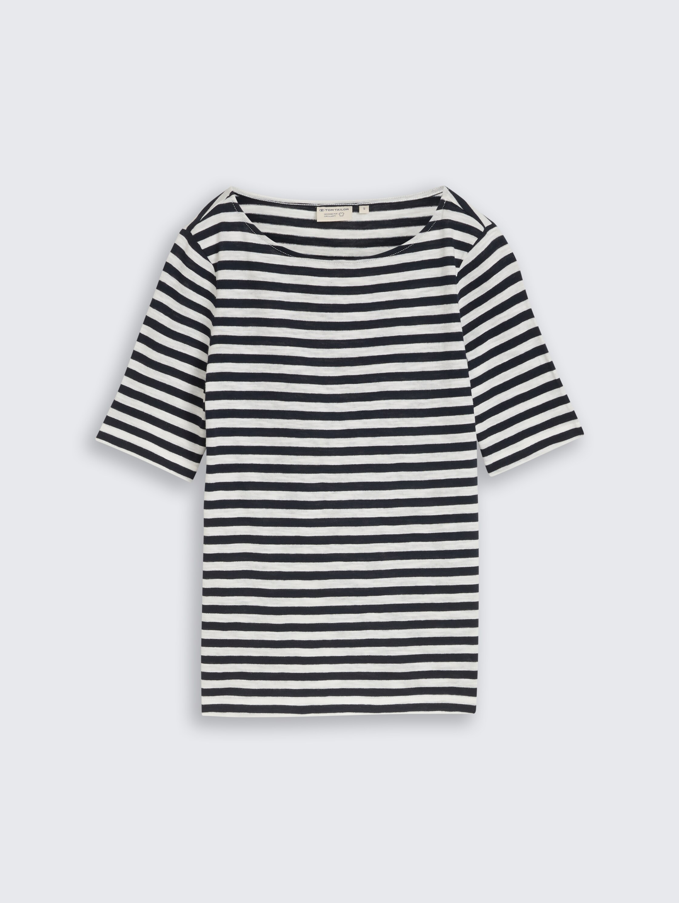 Striped T-shirt - navy_offwhite_stripe - 