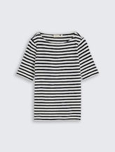 T-shirt met streepjespatroon - navy offwhite stripe - Product vooraanzicht
