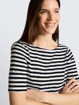 T-shirt met streepjespatroon - navy offwhite stripe - Detailaanzicht model