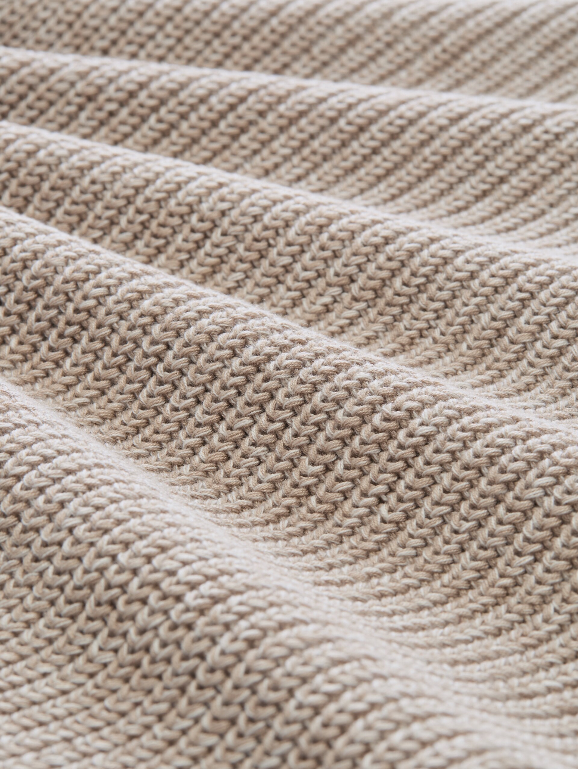 Relaxed Fit Strickpullover - beige white mouline - Material-Ansicht