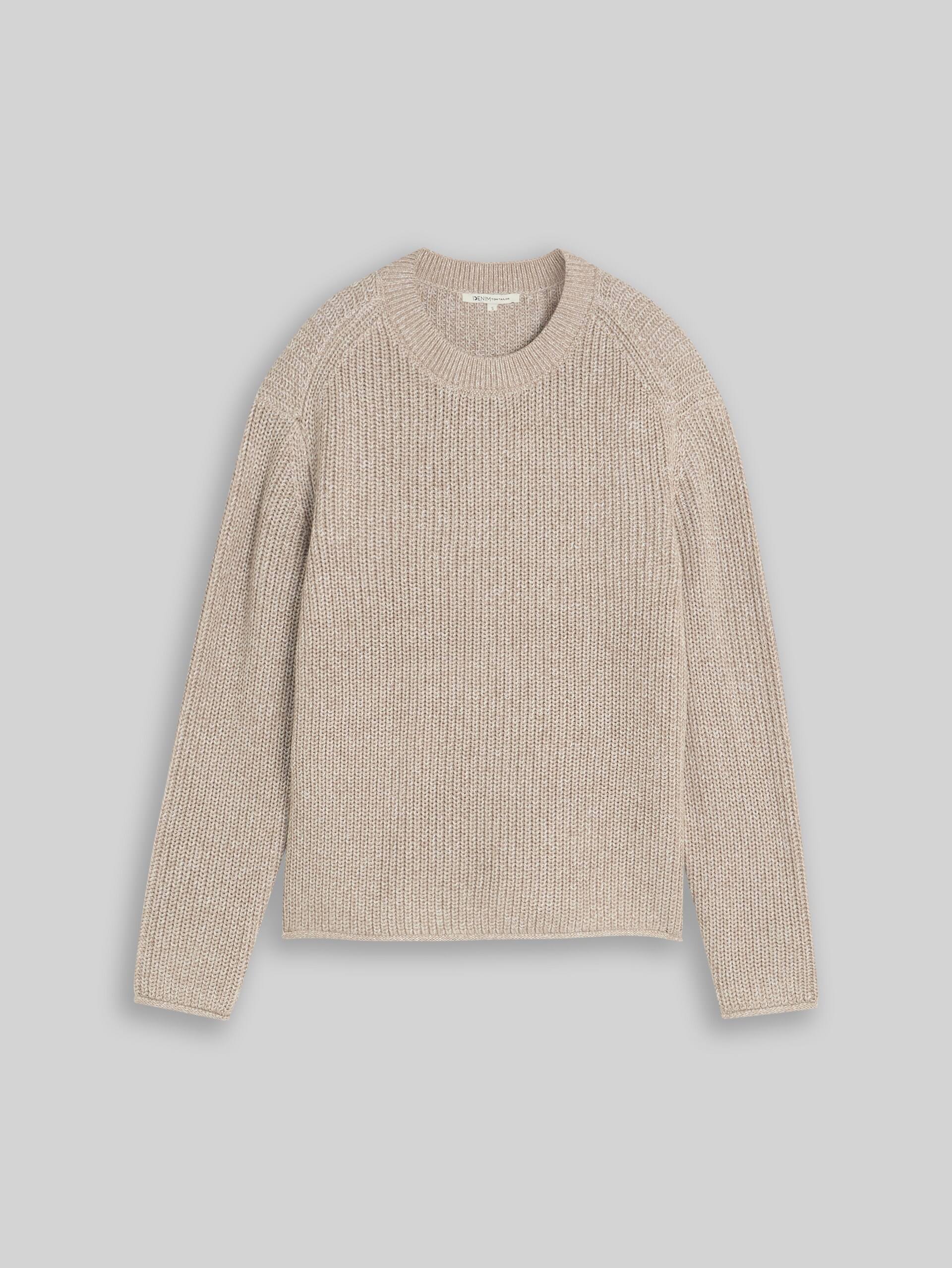 Relaxed Fit Strickpullover - beige white mouline