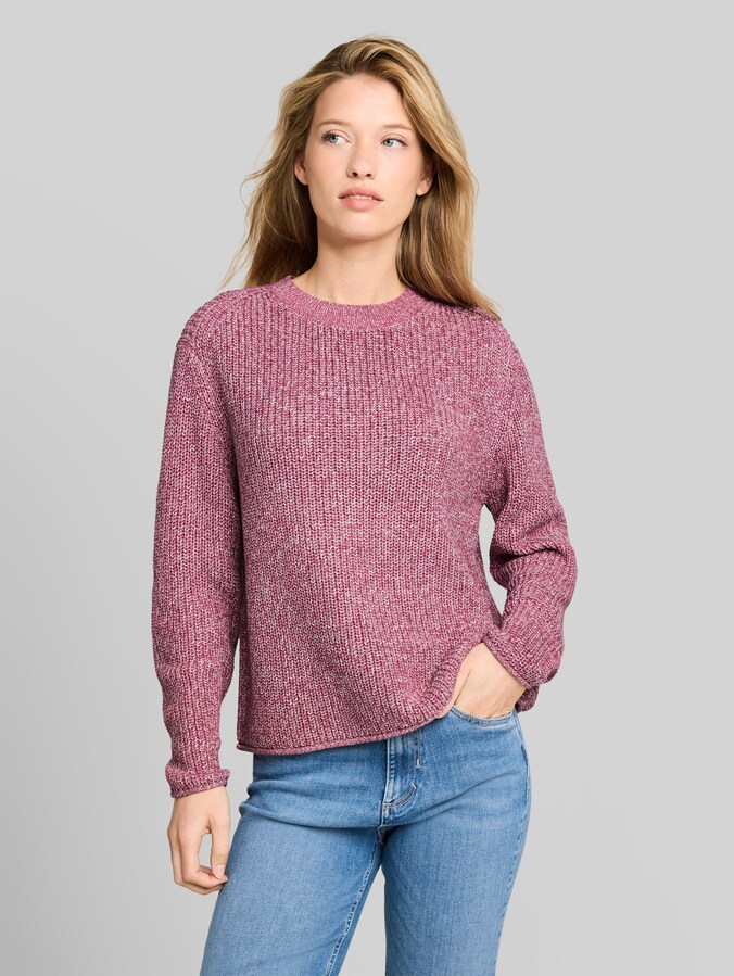 Relaxed Fit Strickpullover von Denim Female, dusty berry mouline