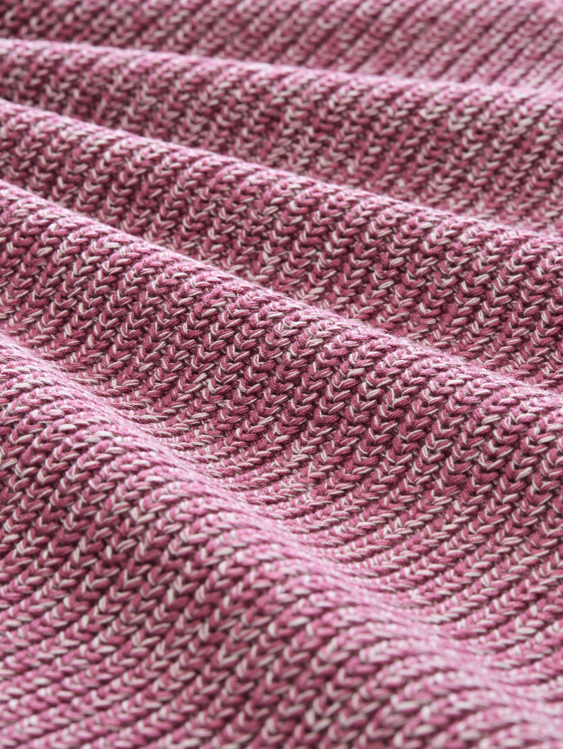 Relaxed Fit Strickpullover - dusty berry mouline - Material-Ansicht