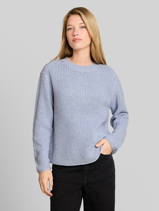 Relaxed Fit Strickpullover von Denim Female, foggy blue mouline
