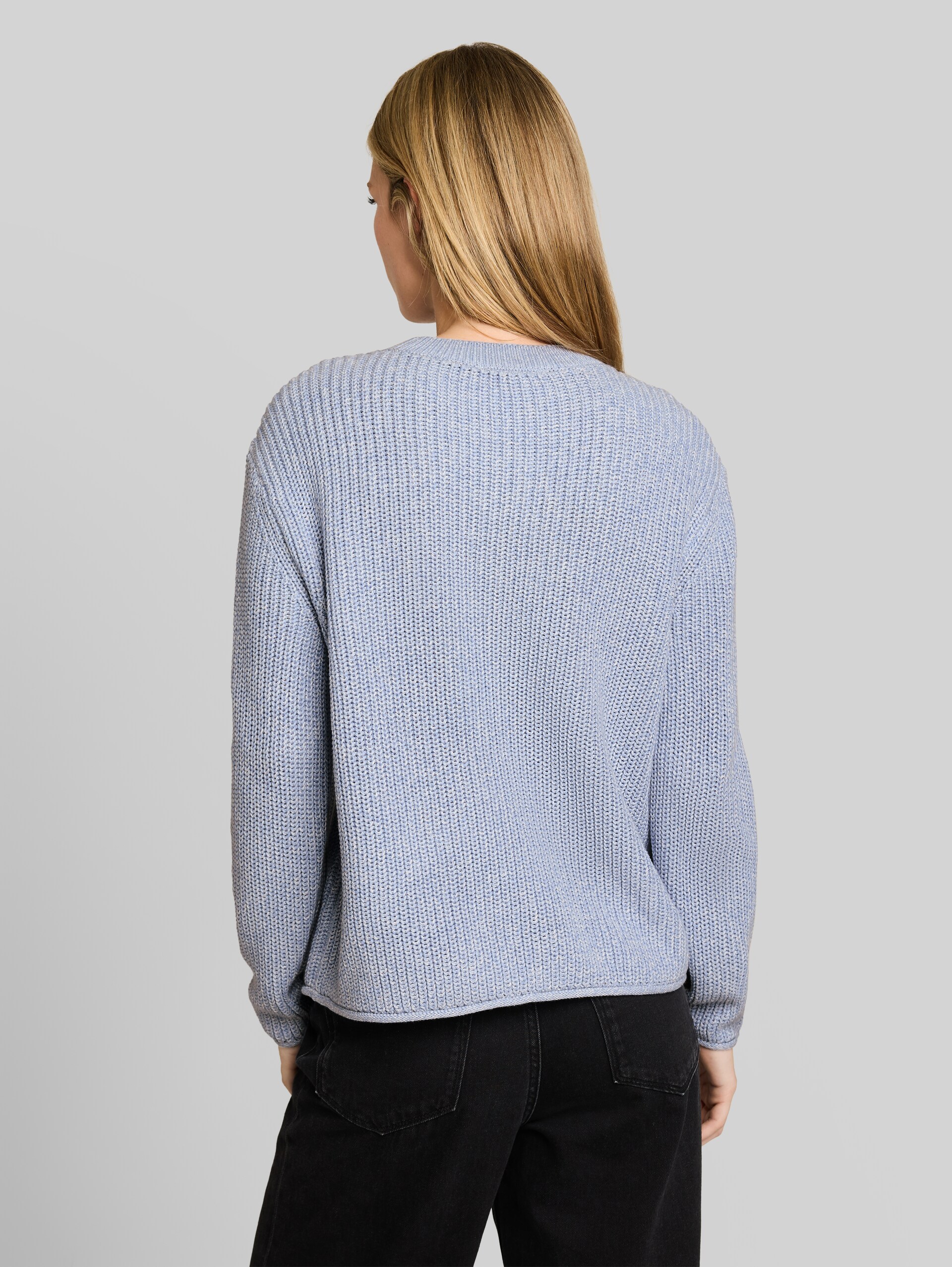 Relaxed Fit Strickpullover - foggy blue mouline