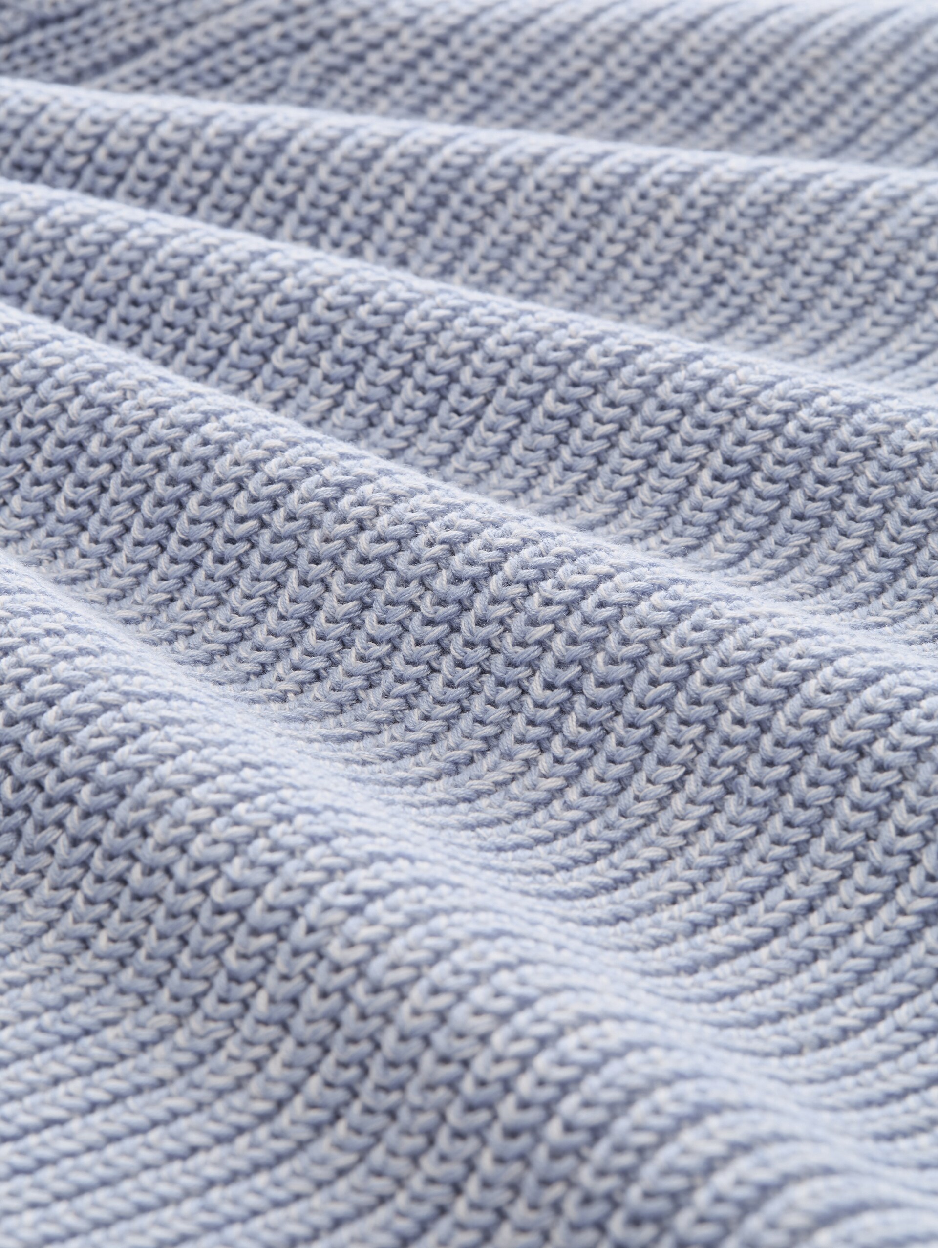 Relaxed Fit Strickpullover - foggy blue mouline - Material-Ansicht