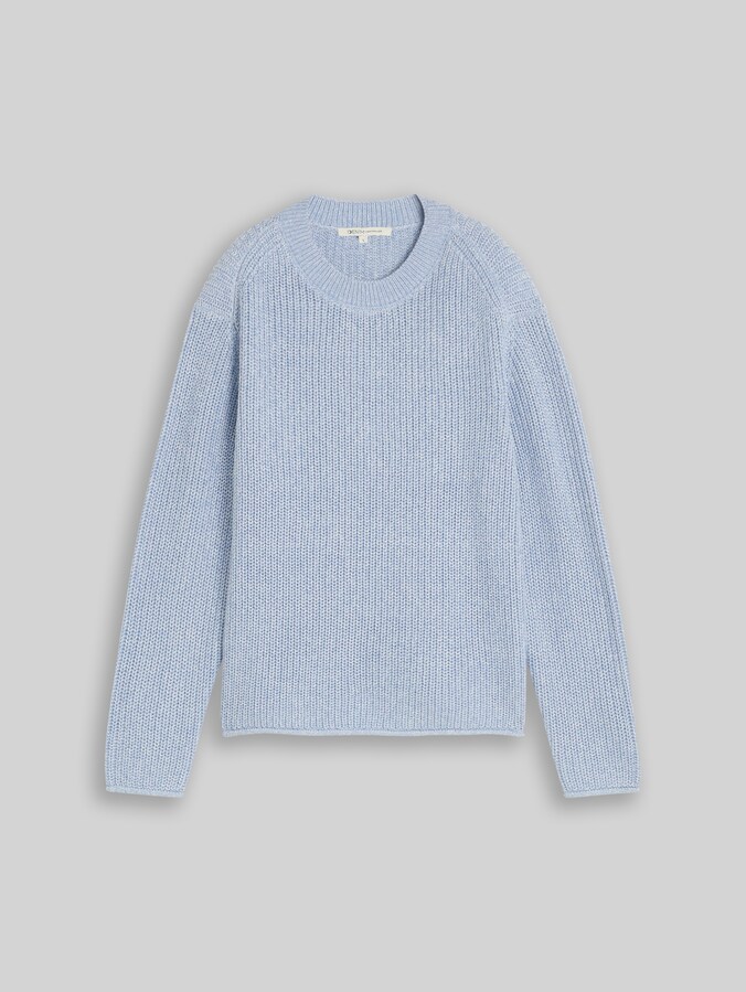 Relaxed Fit Strickpullover von Denim Female, foggy blue mouline