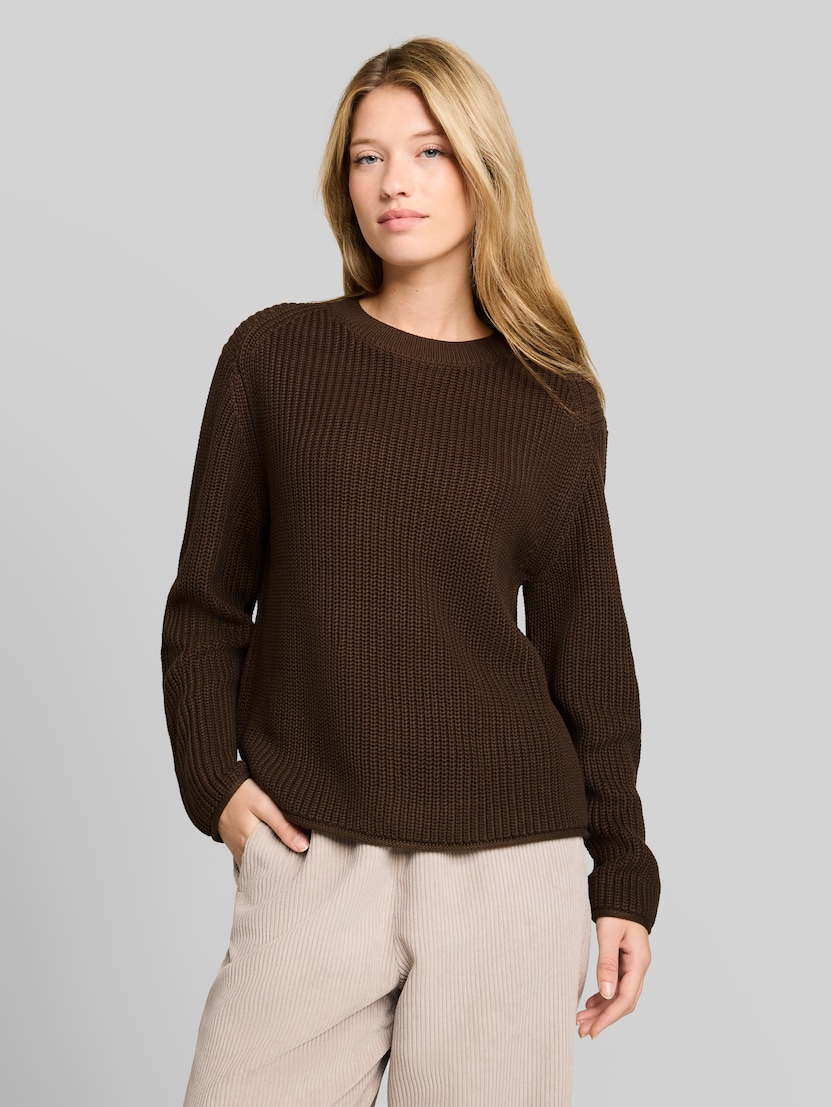Gebreide trui met relaxte pasvorm door Denim Female, new cool dark brown