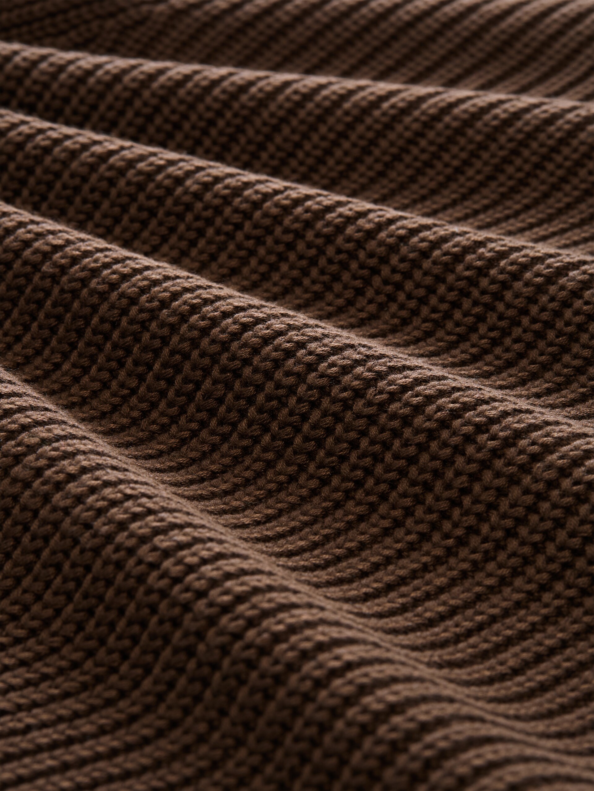 Relaxed Fit Strickpullover - new cool dark brown - Material-Ansicht