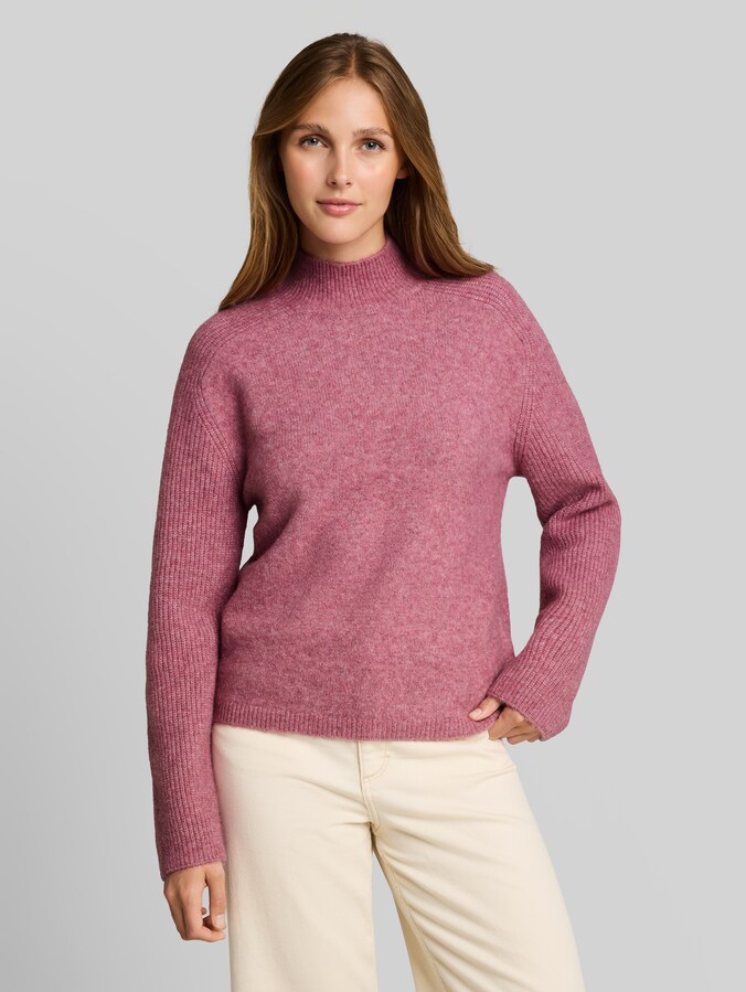 Strickpullover mit Wollanteil von Denim Female, dusty berry melange