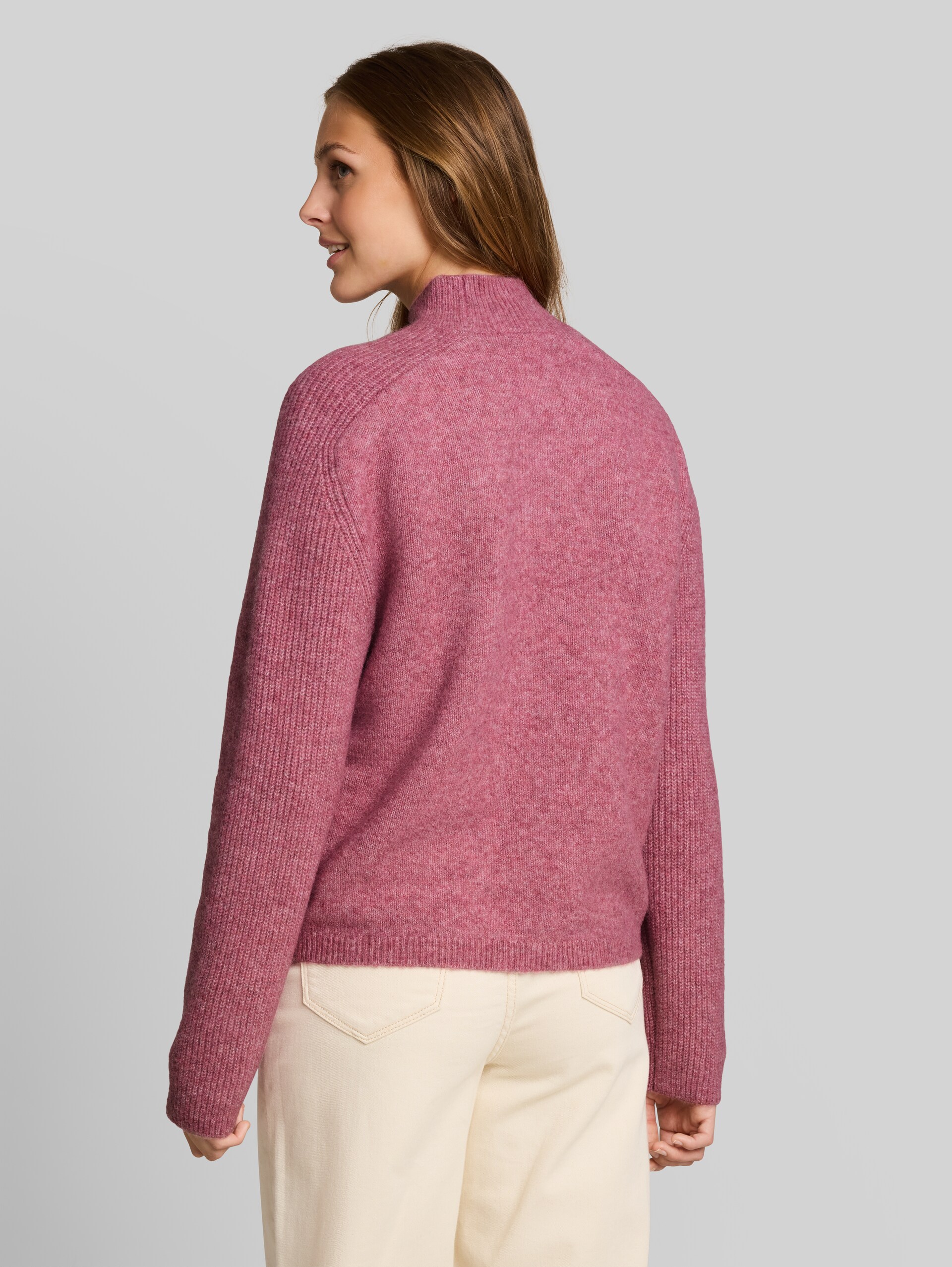 Gebreide trui met wol - dusty berry melange