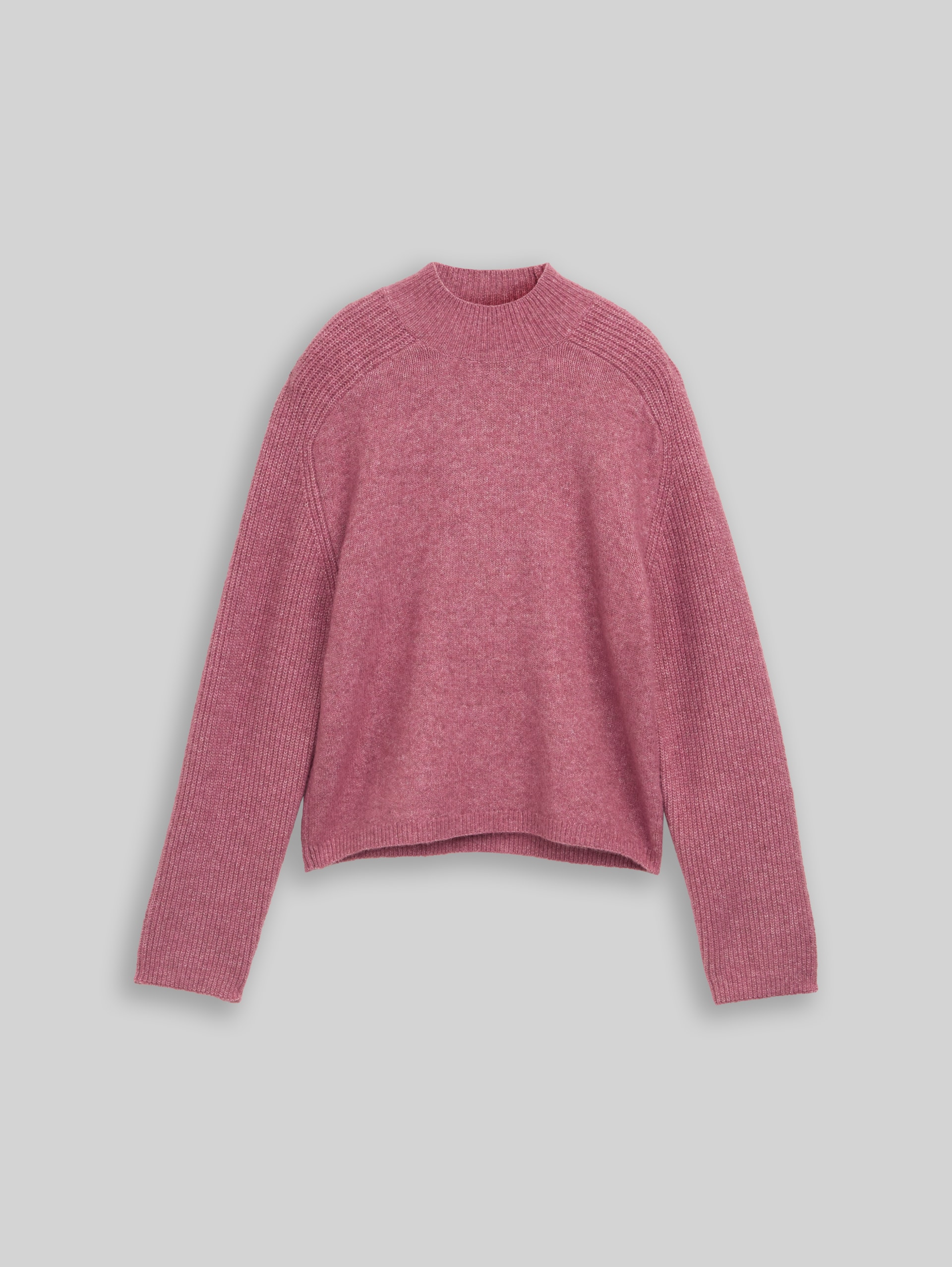 Gebreide trui met wol - dusty berry melange