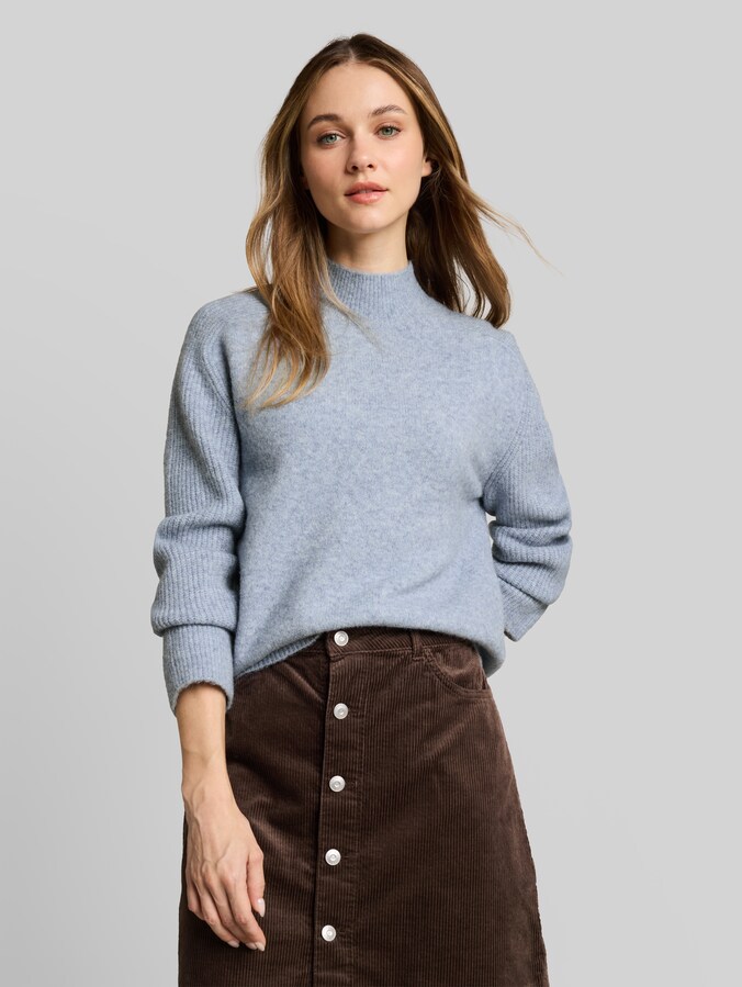 Gebreide trui met wol door Denim Female, foggy sky blue melange