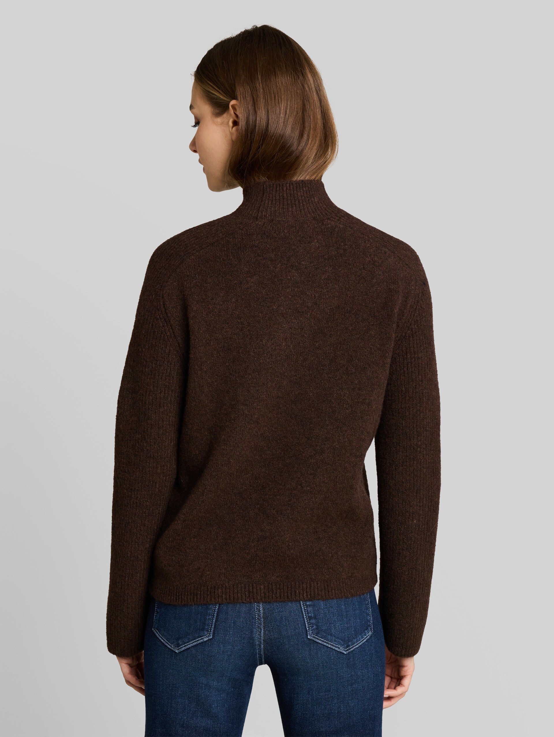 Pull en maille contenant de la laine - cool dark brown melange