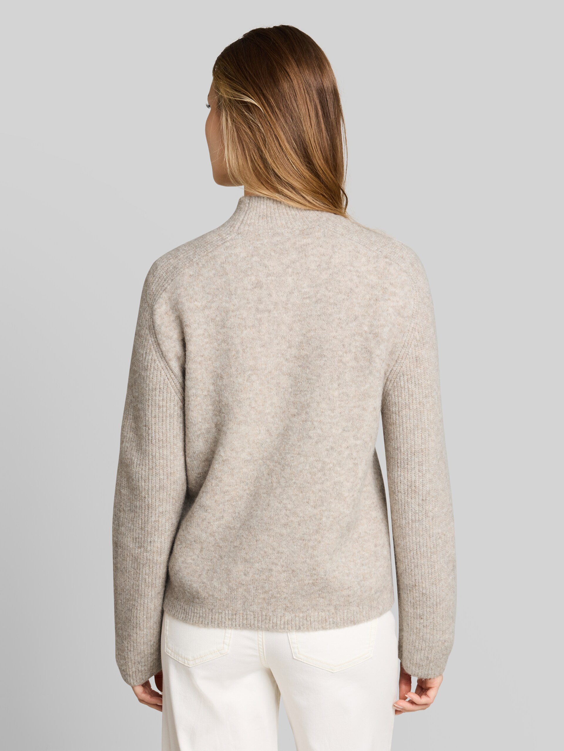 Gebreide trui met wol - atmosphere beige melange