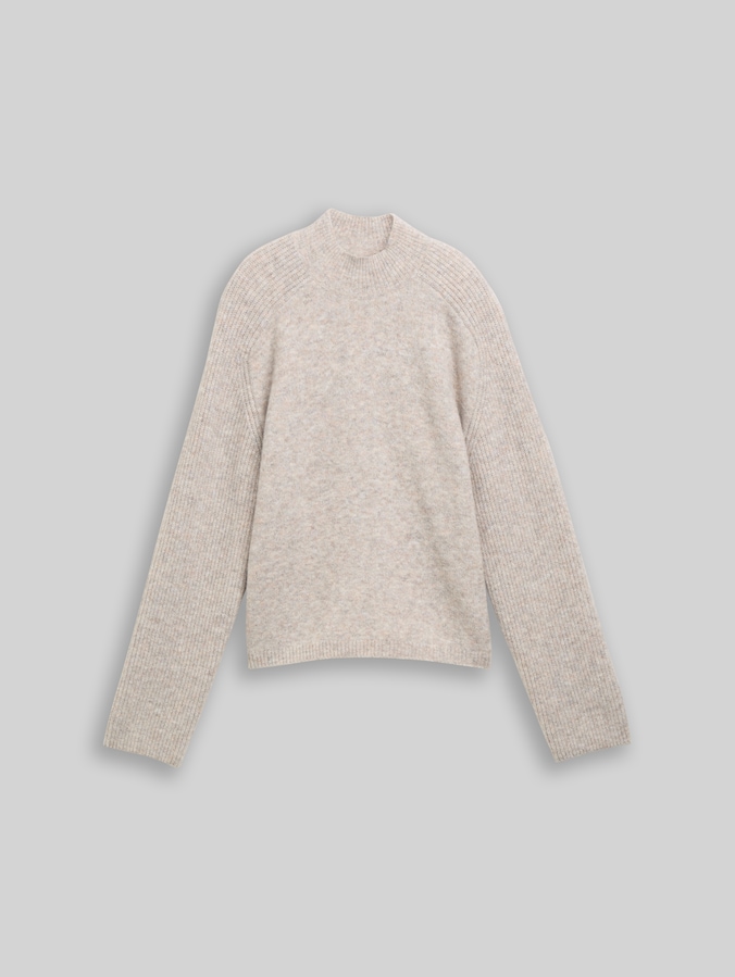 Pull en maille contenant de la laine par Denim Female, atmosphere beige melange