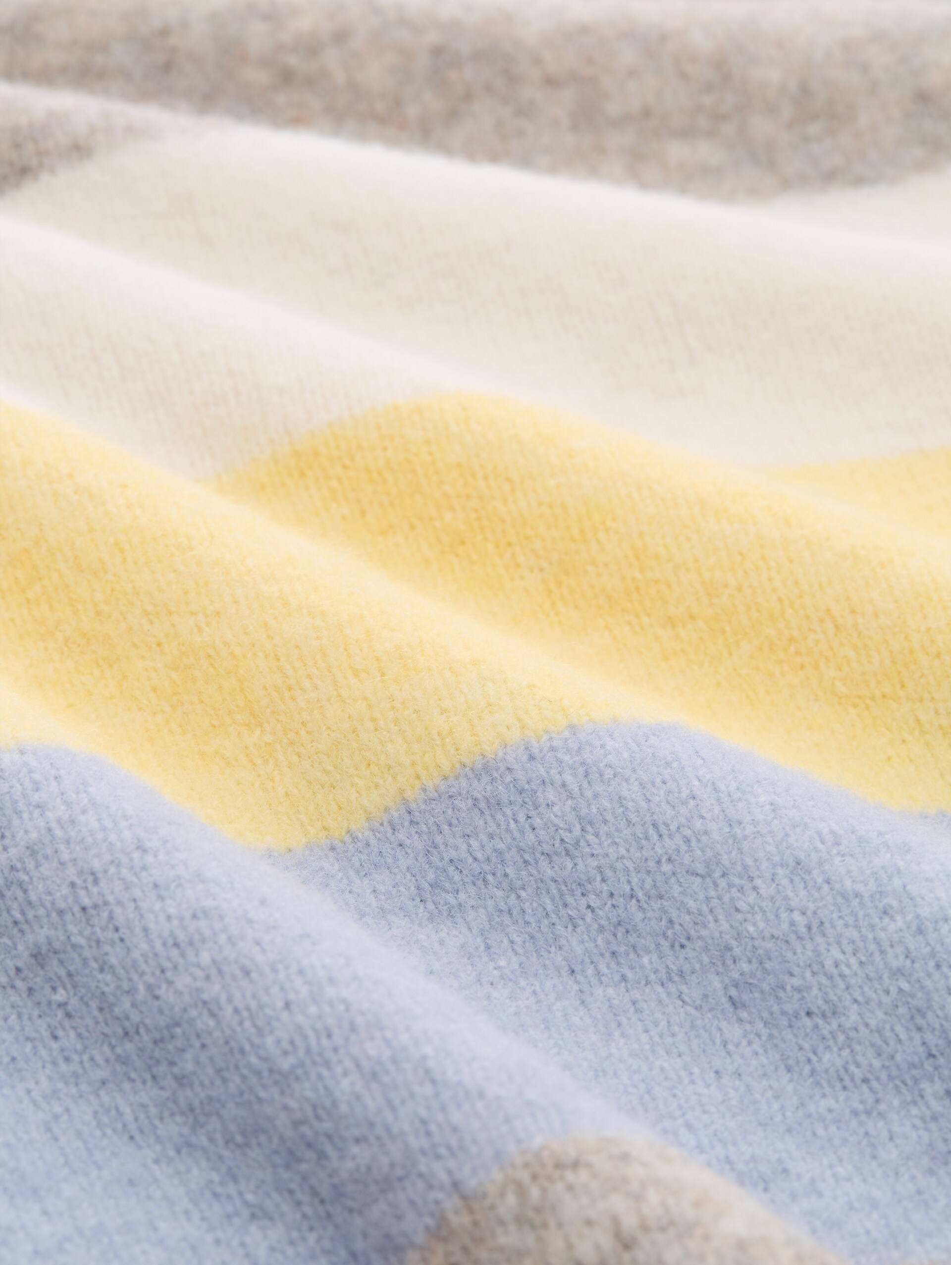 Pull en maille contenant de la laine - beige yellow colorblock stripe - Vue de la matière